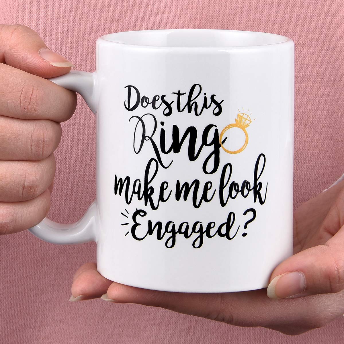 Maustic Funny Coffee Mug Does This Ring Make Me Look Engaged Coffee Tea Cup Funny Mug Novelty Coffee Mug For Men Women Birthday