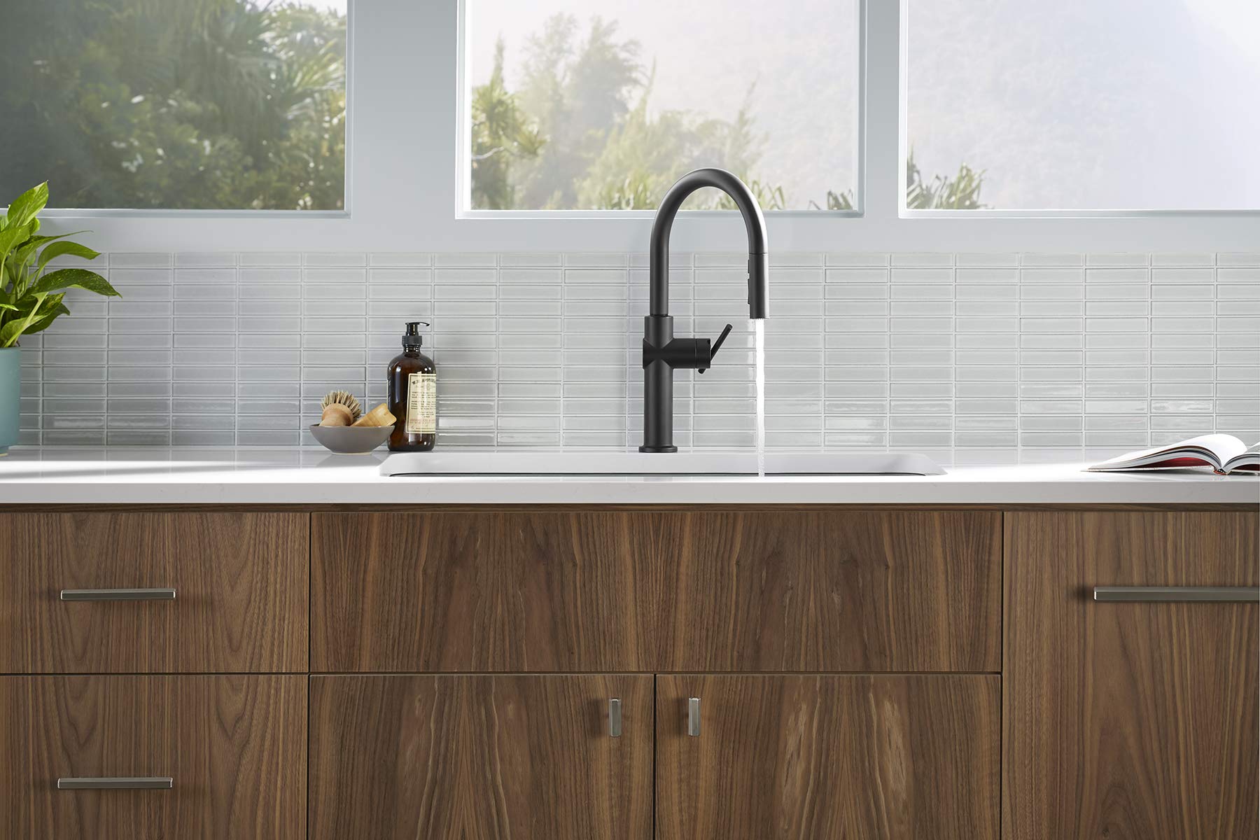 Kohler 22974-Wb-Bl Crue Touchless And Voice Activated Kitchen Sink Faucet With Pull Down Sprayer, Kitchen Sink Faucet With Motio