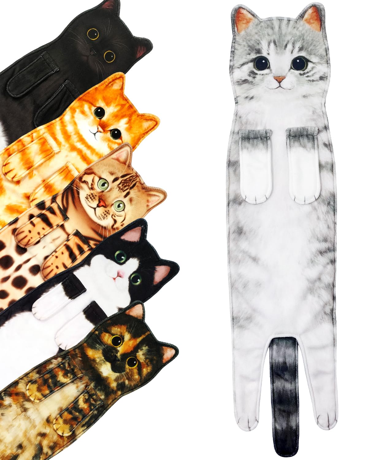 Pat Juumg Cat Funny Hand Towels For Bathroom Kitchen Decor Cat Towels,Hanging Kitchen Towels,Super Absorbent Soft, New Home Hous