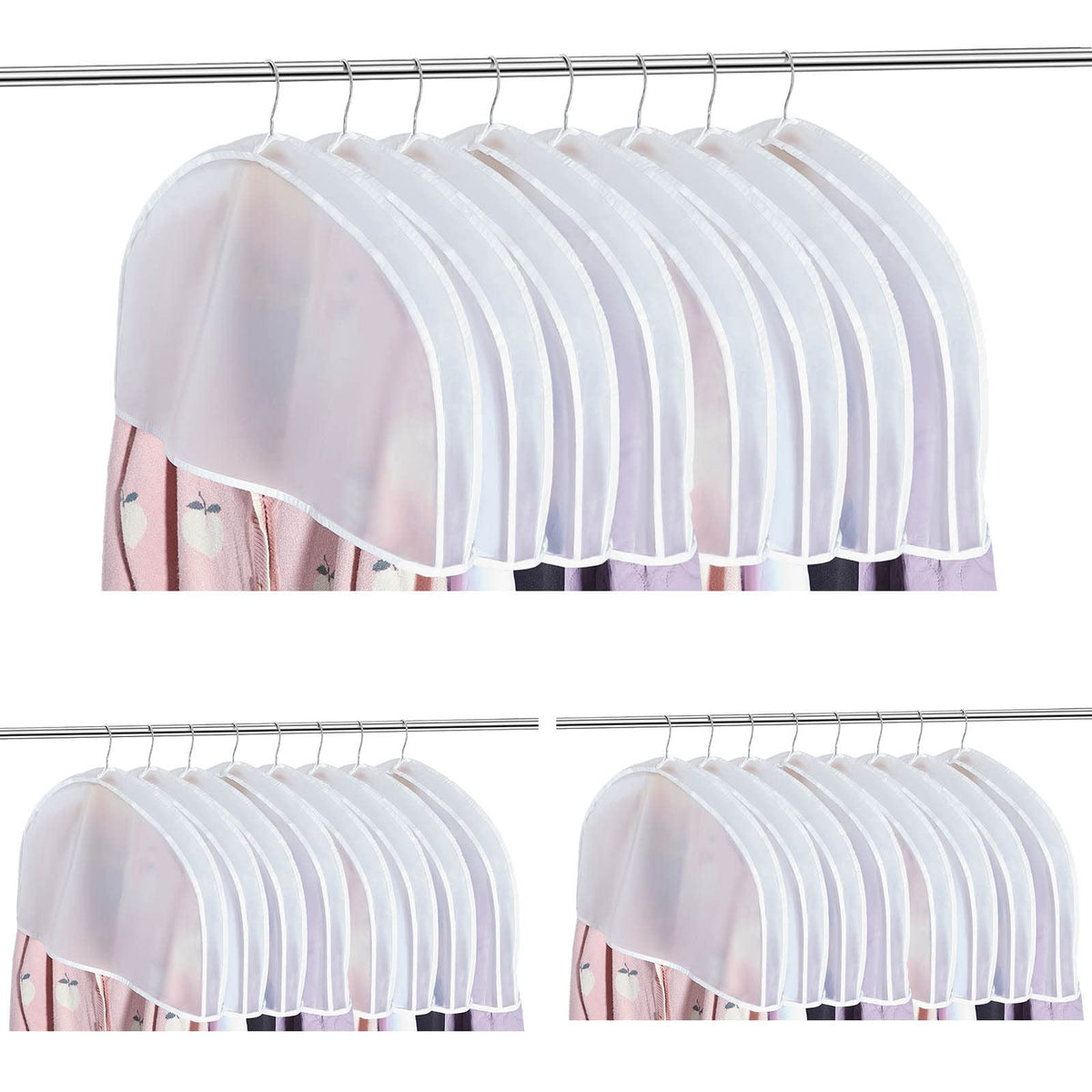 Patelai 32 Pieces Shoulder Covers 24 X 12 X 2 Inches Garment Covers Clothes Covers For Hanging Clothes For Closet Storage Suit,