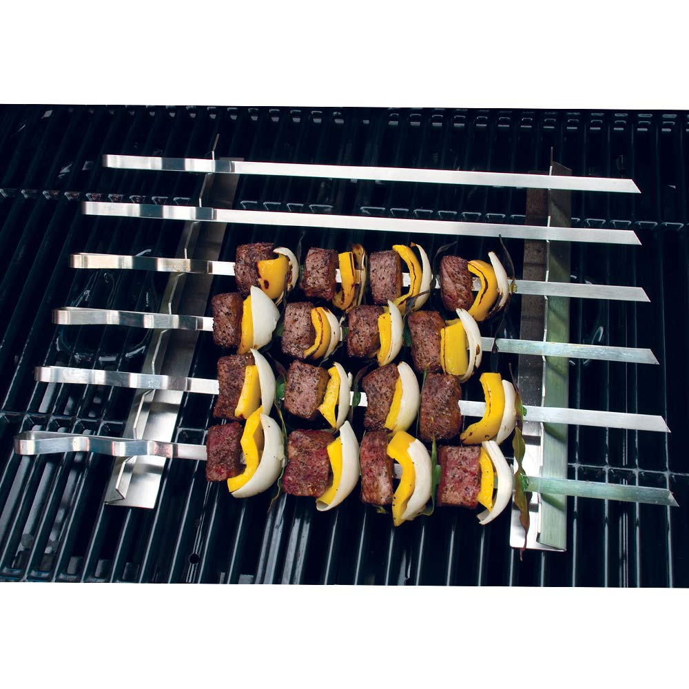 Steven Raichlen Signature Series Sr8816 Stainless Steel Kabob & Rack Set