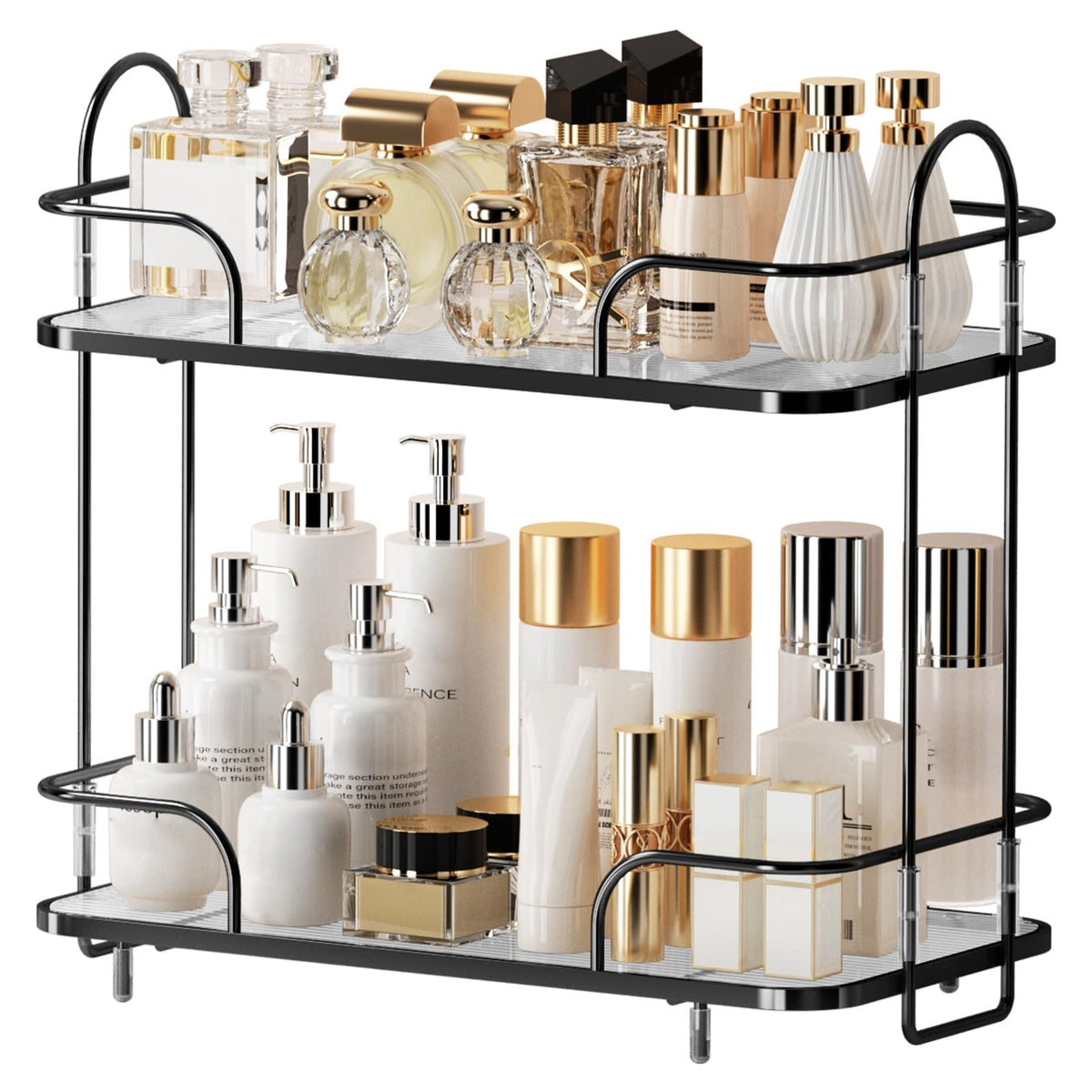 Oifecsie Bathroom Organizer Countertop, 2 Tier Cosmetic Skincare Perfume Organizer, Bathroom Counter Makeup Perfume For Dresser