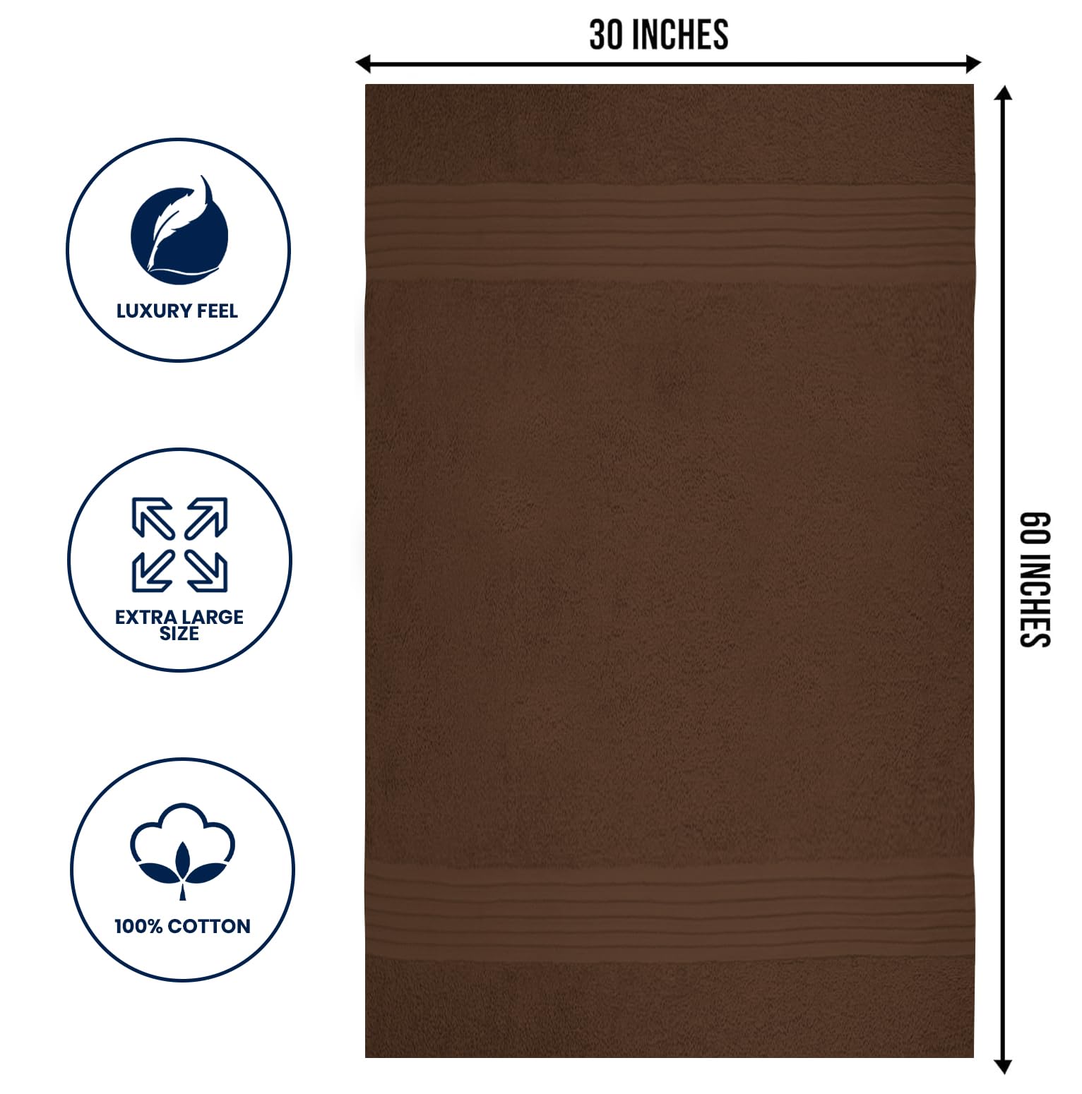 Textila 100% Cotton Bath Sheet Towels - Jumbo Size 35X70 Inches, Ultra Soft And Absorbent, (2 Pack - Brown) Luxury Oversized Tow