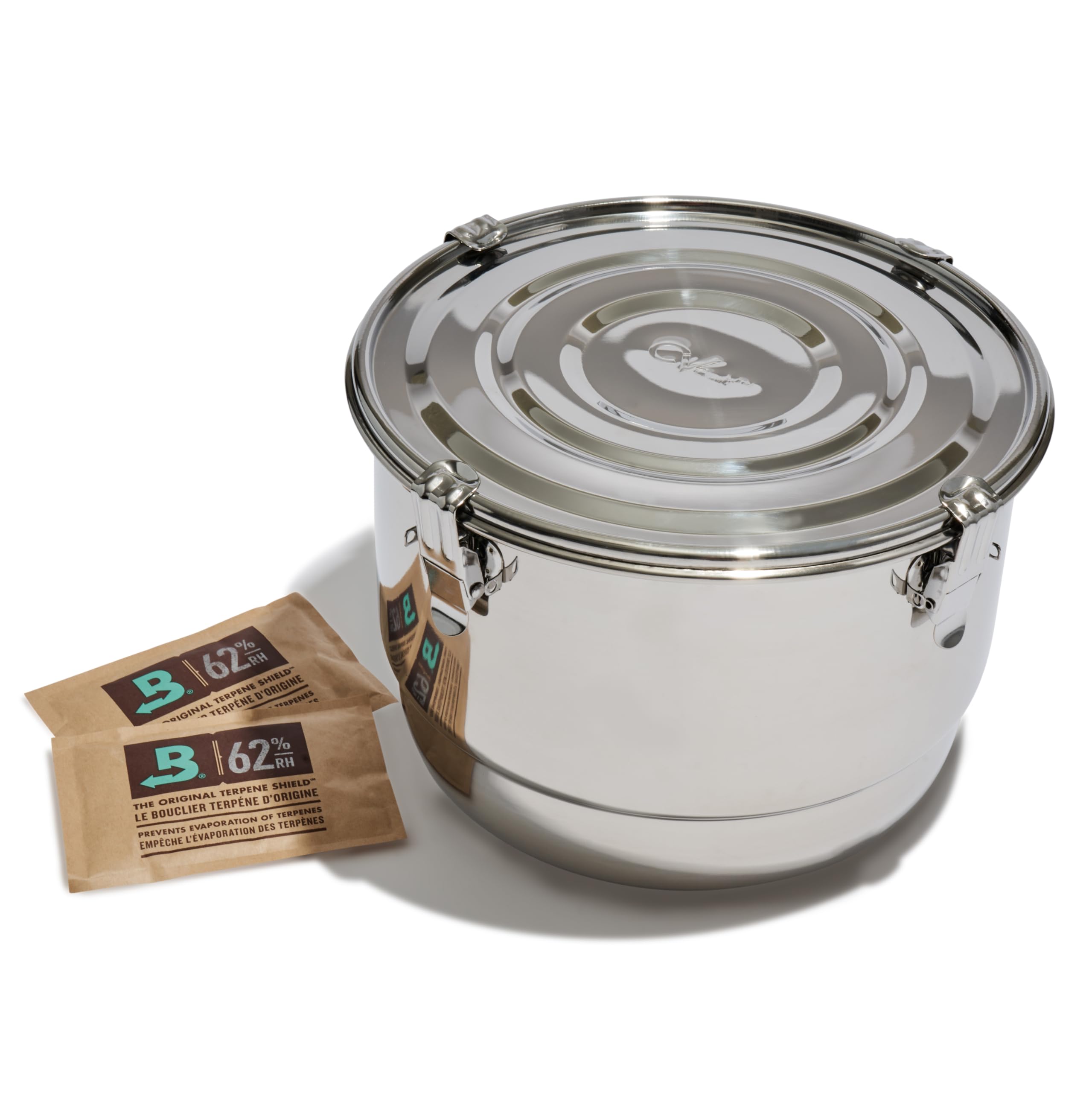 CVAULT by Boveda | 1 lb Container | Smell-Proof, Air Tight & Light Resistant | Food Grade Stainless Steel | Includes 62% RH Bove