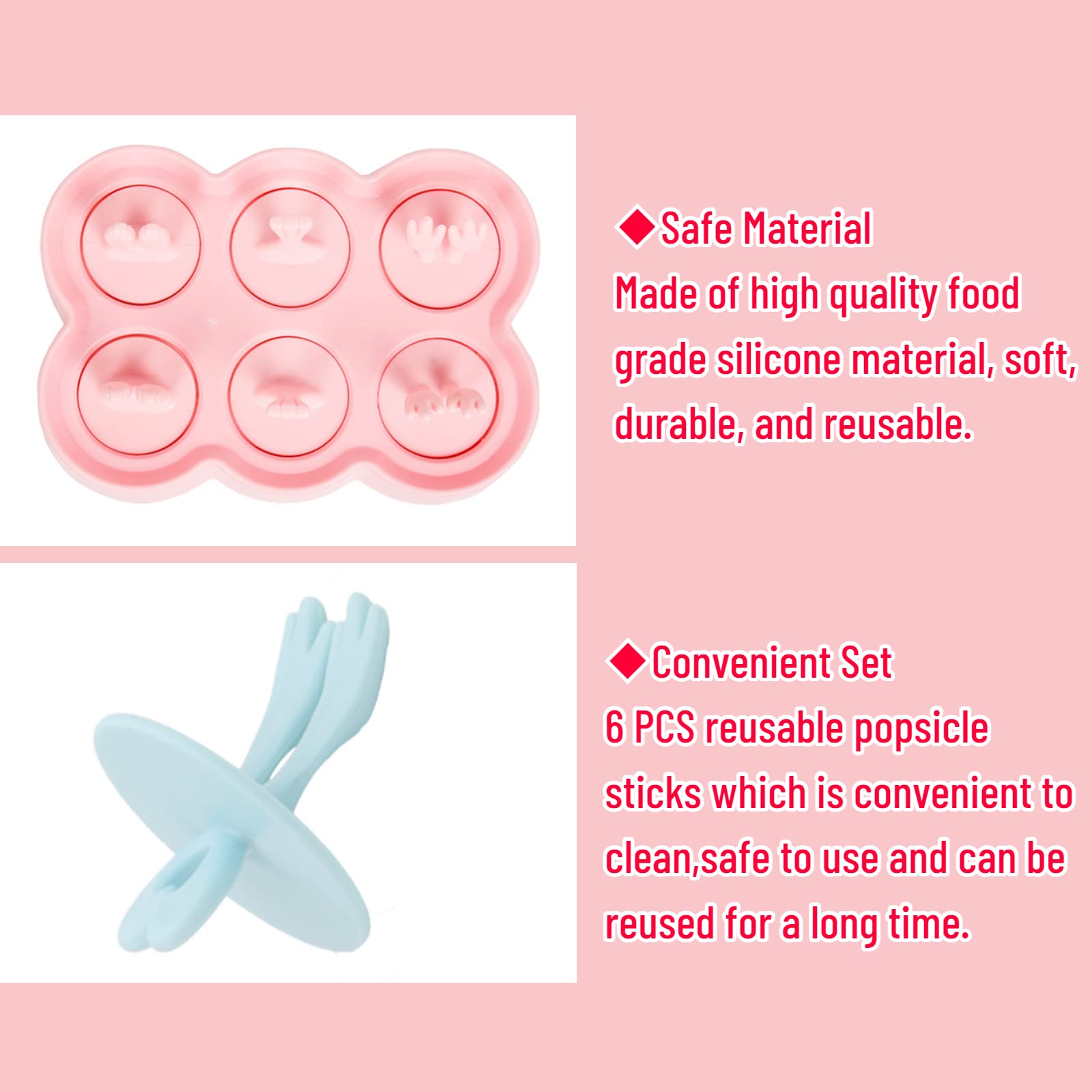 Mini Popsicles Molds For Kids Baby Cute Animal Shapes 6 Pieces Ice Pop Maker Bpa Free Silicone Ice Cream Making Homemade Diy Set