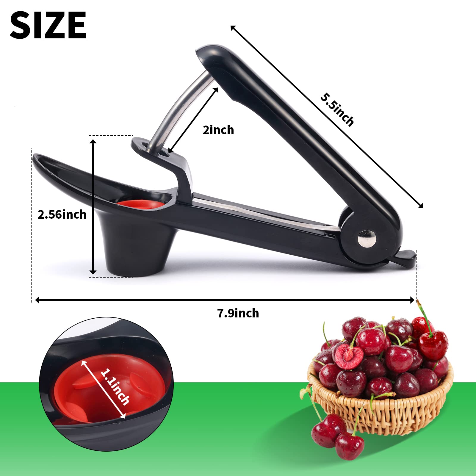 2 Packs Cherry Pitter Tools, Cherry Seed Core Remover Olives Pitter Tool, Stainless Steel Cherries Corer With Space-Saving Lock