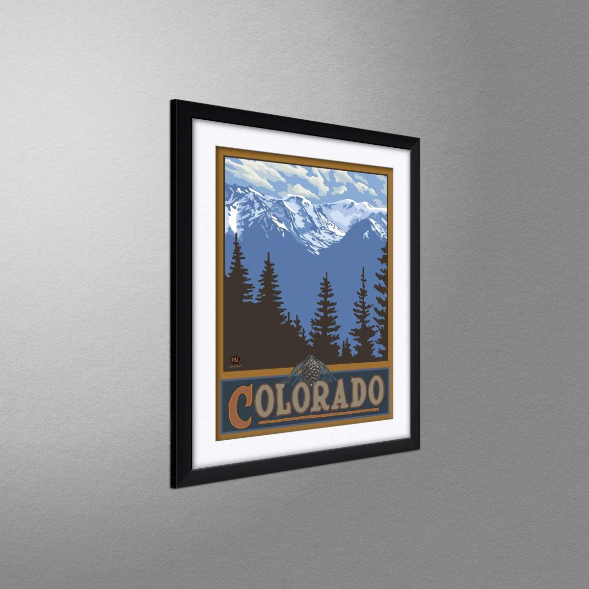 Colorado Snowy Mountain Ridges Professionally Framed & Matted Art Print From Travel Artwork By Artist Paul A. Lanquist Framed Ar