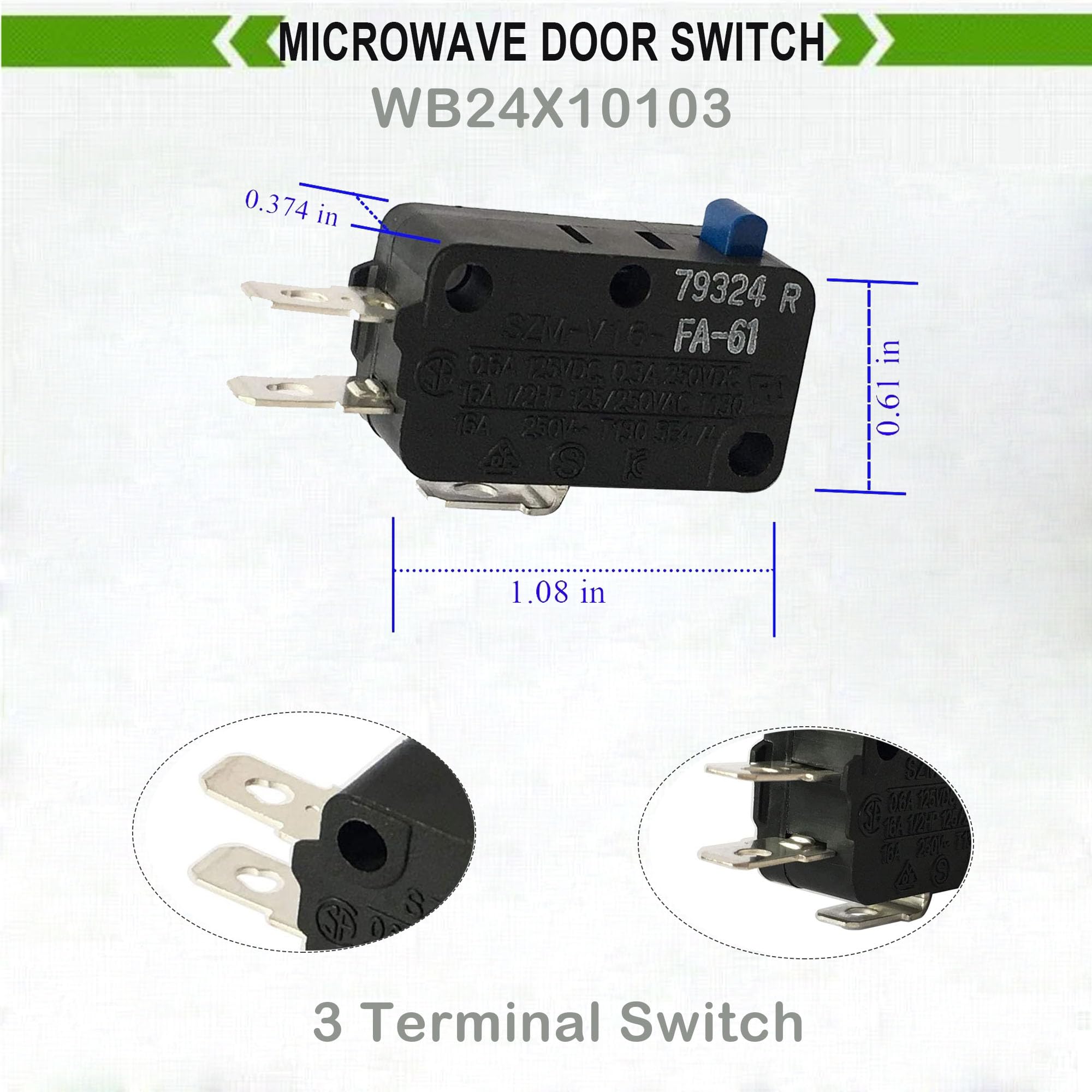 Lonye Szm-V16-Fa-61 Wb24X10103 Microwave Switch Replacement For Ge Microwave 946606 Ap3186054 Ps651389(Pack Of 2)