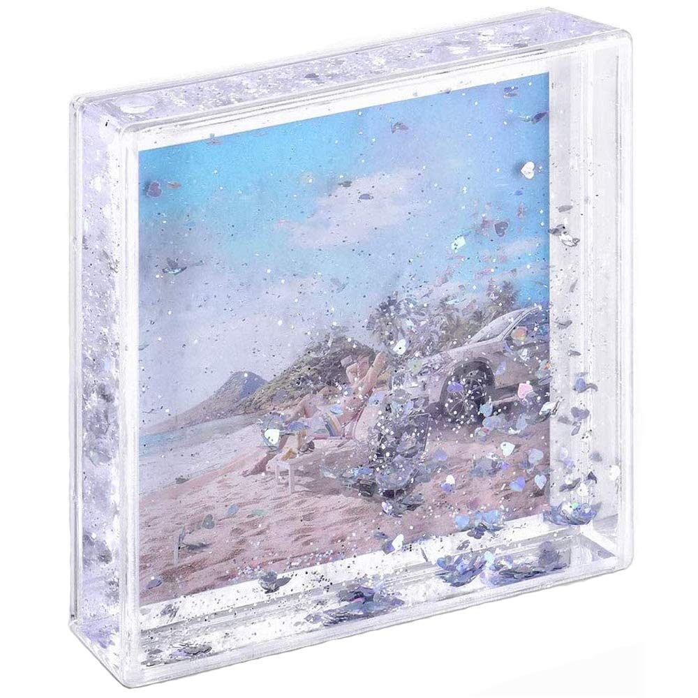 Kingho 4x4 Glitter Picture Frame Cute Liquid Acrylic Photo Frames for Family Friends Couples Gifts, Mount for 4x4 inch (10x10 cm