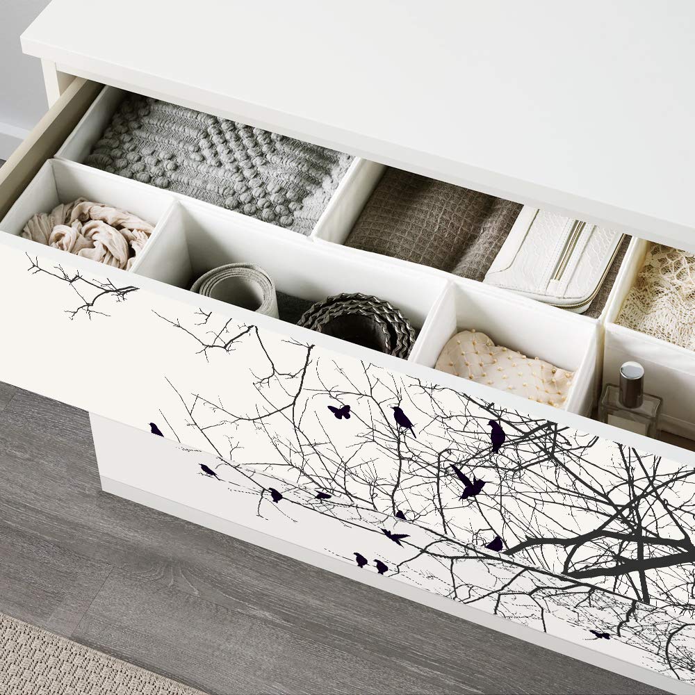 Self-Adhesive Dresser Sticker, Peel And Stick Furniture Stickers/Decals, Removable Furniture Skin (001, Malm)