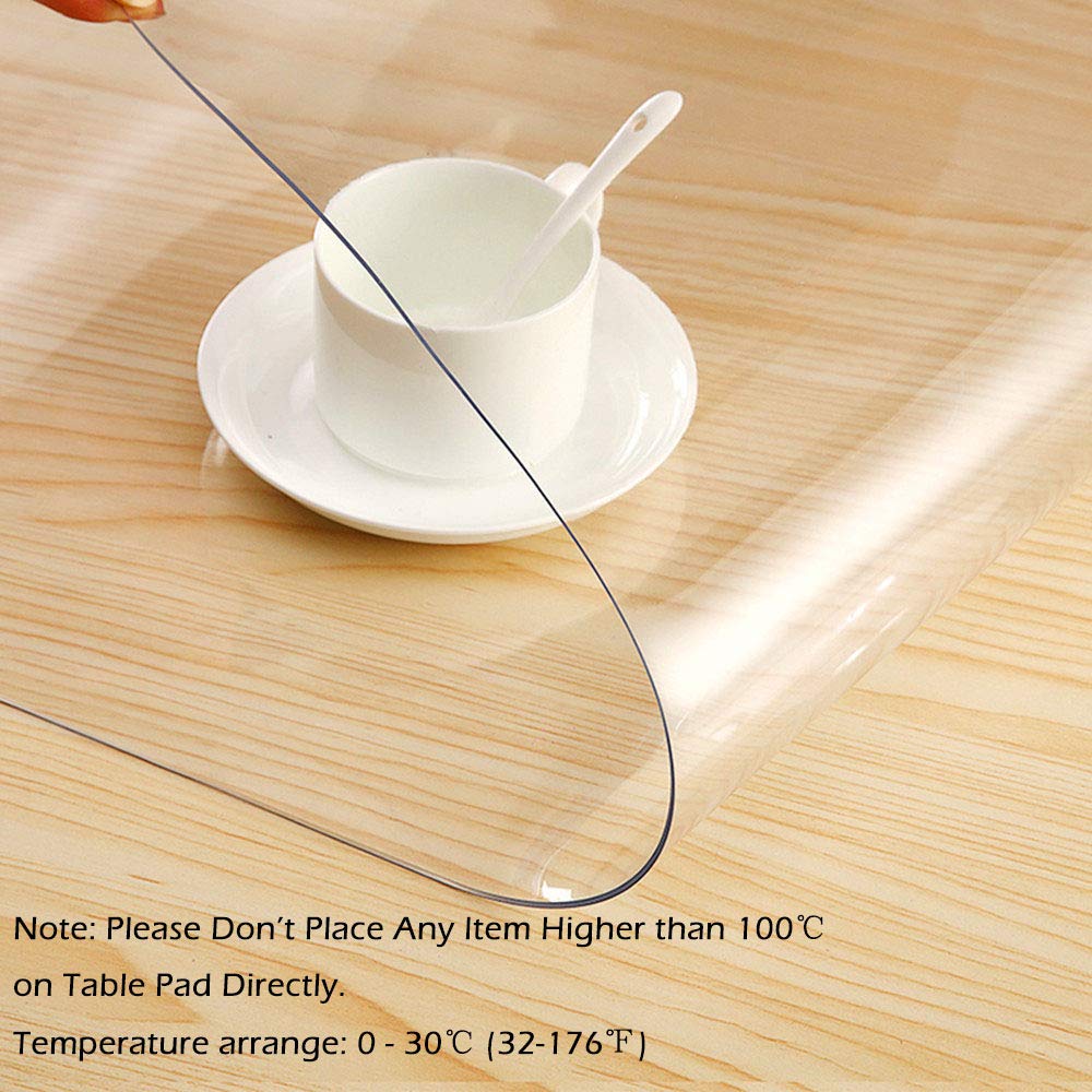 VALLEY TREE 48 x 60 Inch Clear Table Cover Protector  1.5mm Thick PVC Plastic Desk Protector  Clear Desk Mat  Waterproof Table Pad for Dining Table or Office Desk