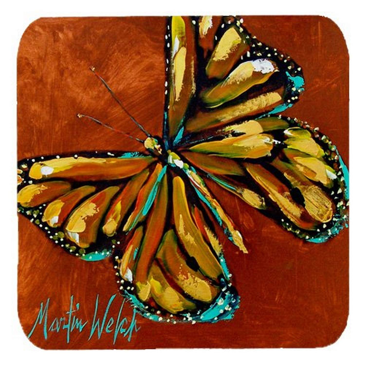 Carolines Treasures Insect-Butterly Butterfy Foam Coasters (Set of 4), 3.5 H x 3.5 W, Multicolor