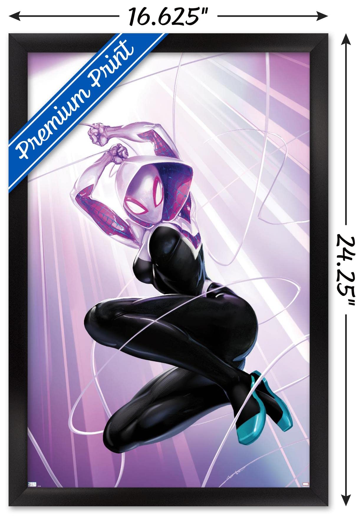 Trends International Marvel Comics - Ghost Spider - Ghost Spider #1 Wall Poster, 14.72'' X 22.37'', Black Framed Version