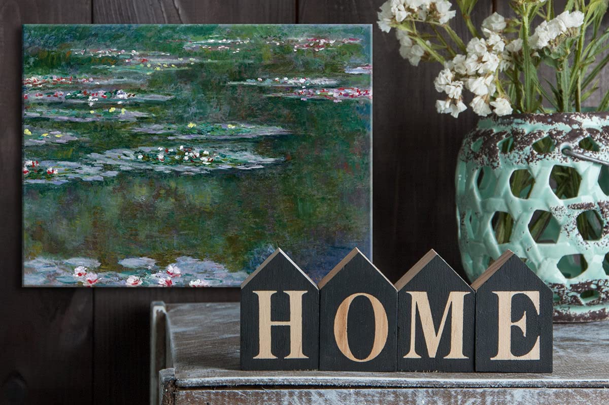 Wieco Art Water Lilies Canvas Prints Wall Art Pictures Of Claude Monet Famous Flowers Oil Paintings For Bedroom Bathroom Home Of