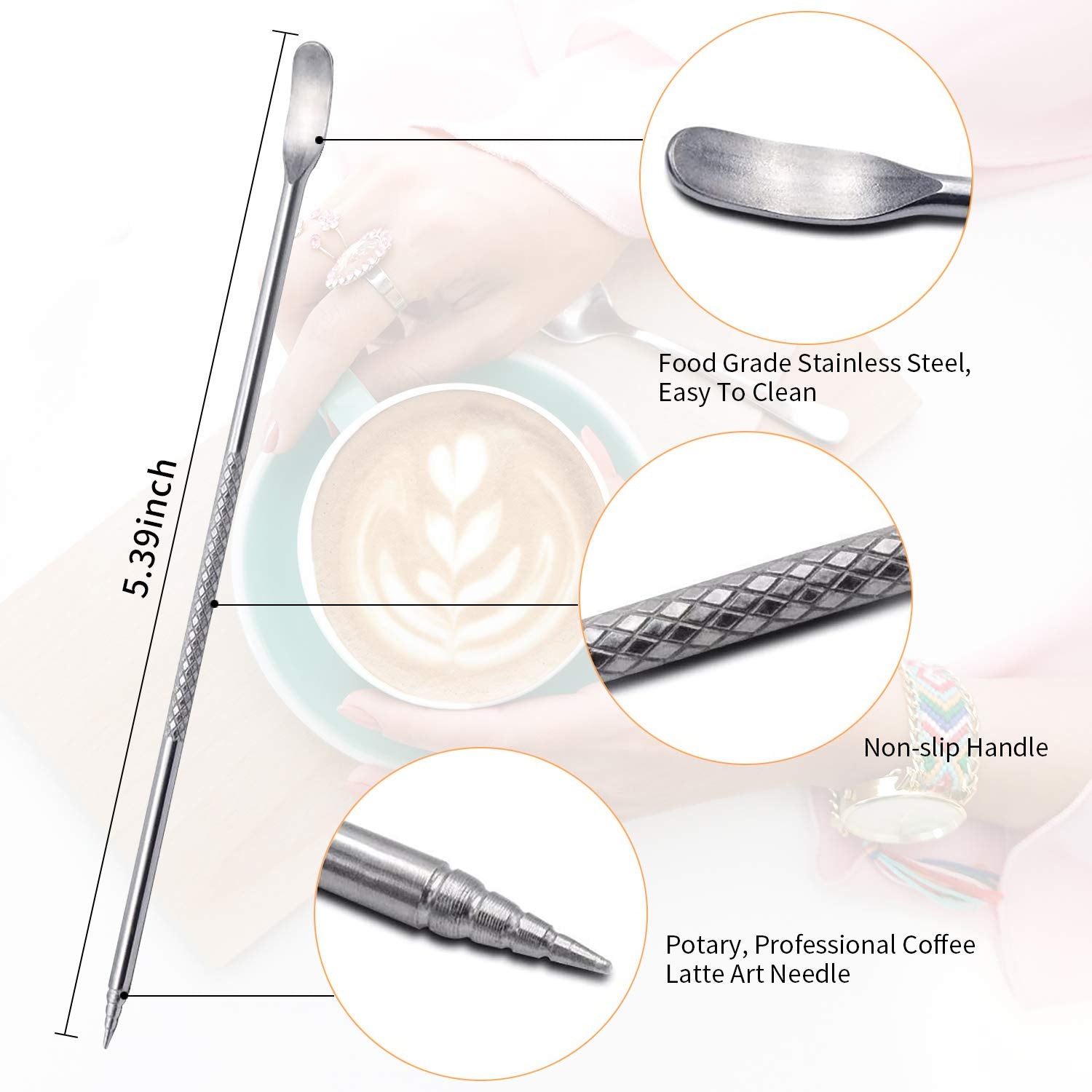 Iheartyard Espresso Milk Frothing Pitcher, Stainless Steel Milk Frothing Pitcher 300Z/900Ml Coffee Milk Frother Cup With Decorat
