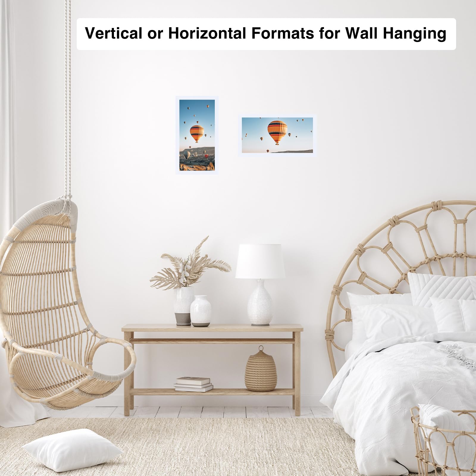 JCJMY 5x9 Picture Frame White for Wall Hanging or Tabletop, Wall Mounting Horizontally or Vertically, 5 x 9 Wall Gallery Poster