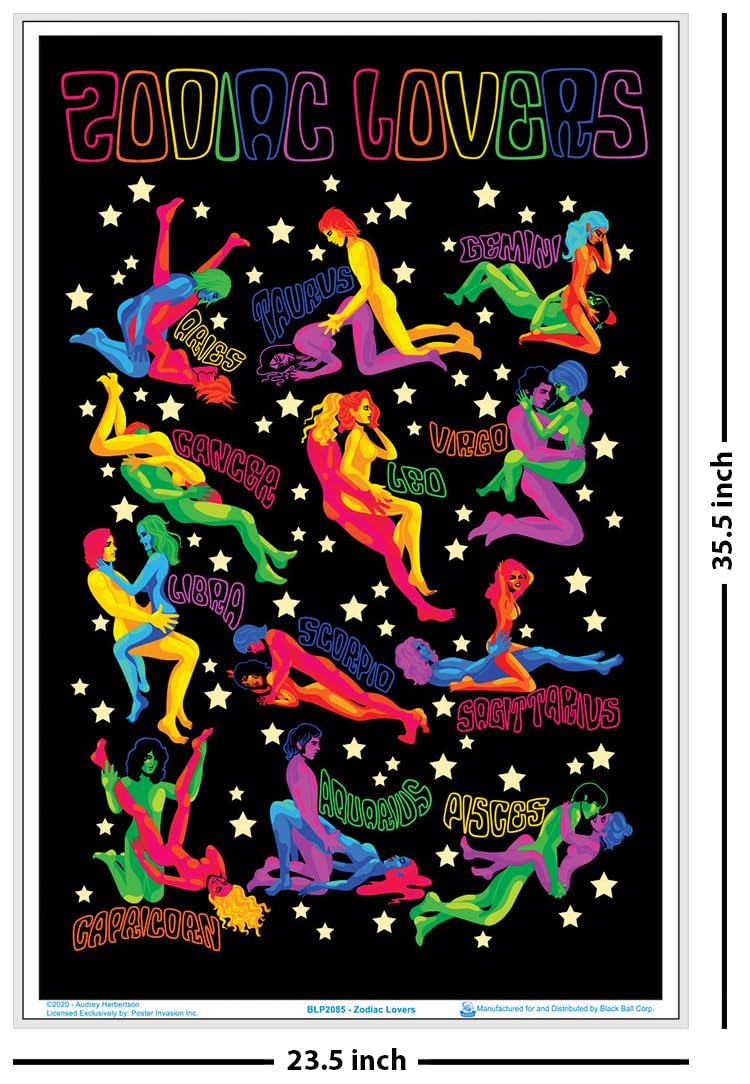 Zodiac Lovers - Laminated Blacklight Poster - 23.5'' X 35.5''