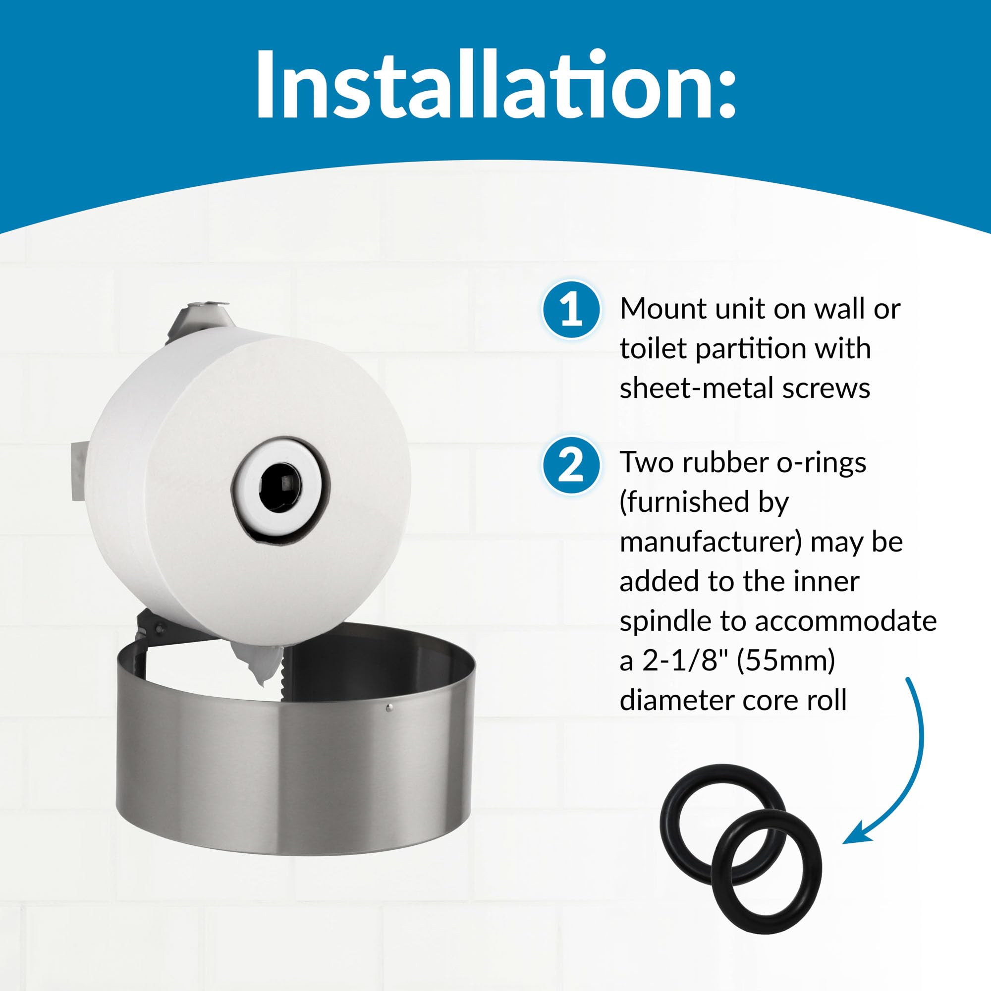 Bobrick Single Jumbo-Roll Surface-Mounted Toilet Tissue Dispenser, Satin-Finish Stainless Steel, Ada Compliant, Secure Locking D