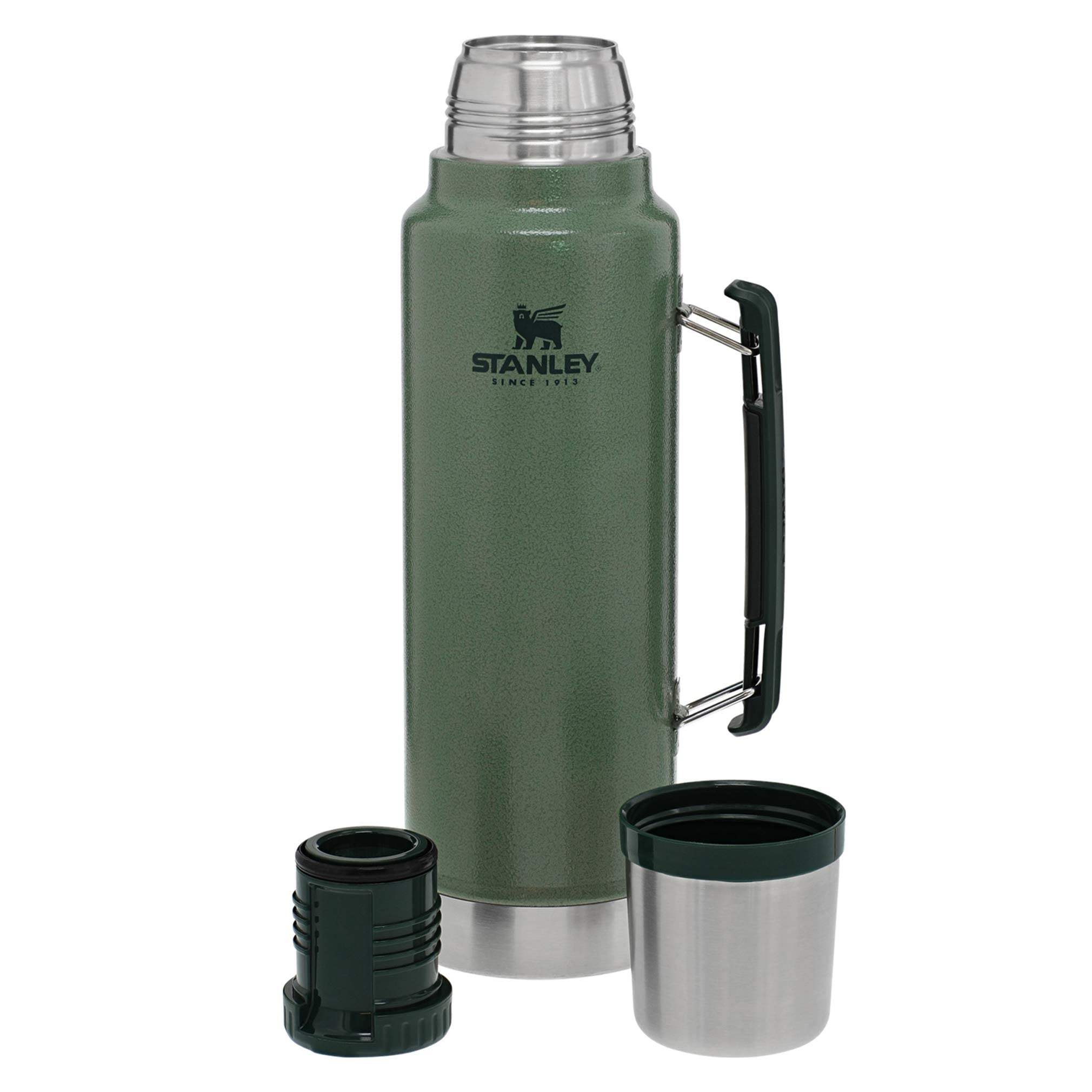 Stanley Classic Vacuum Insulated Wide Mouth Bottle - Hammertone Green - Bpa-Free 18/8 Stainless Steel Thermos For Cold & Hot Bev