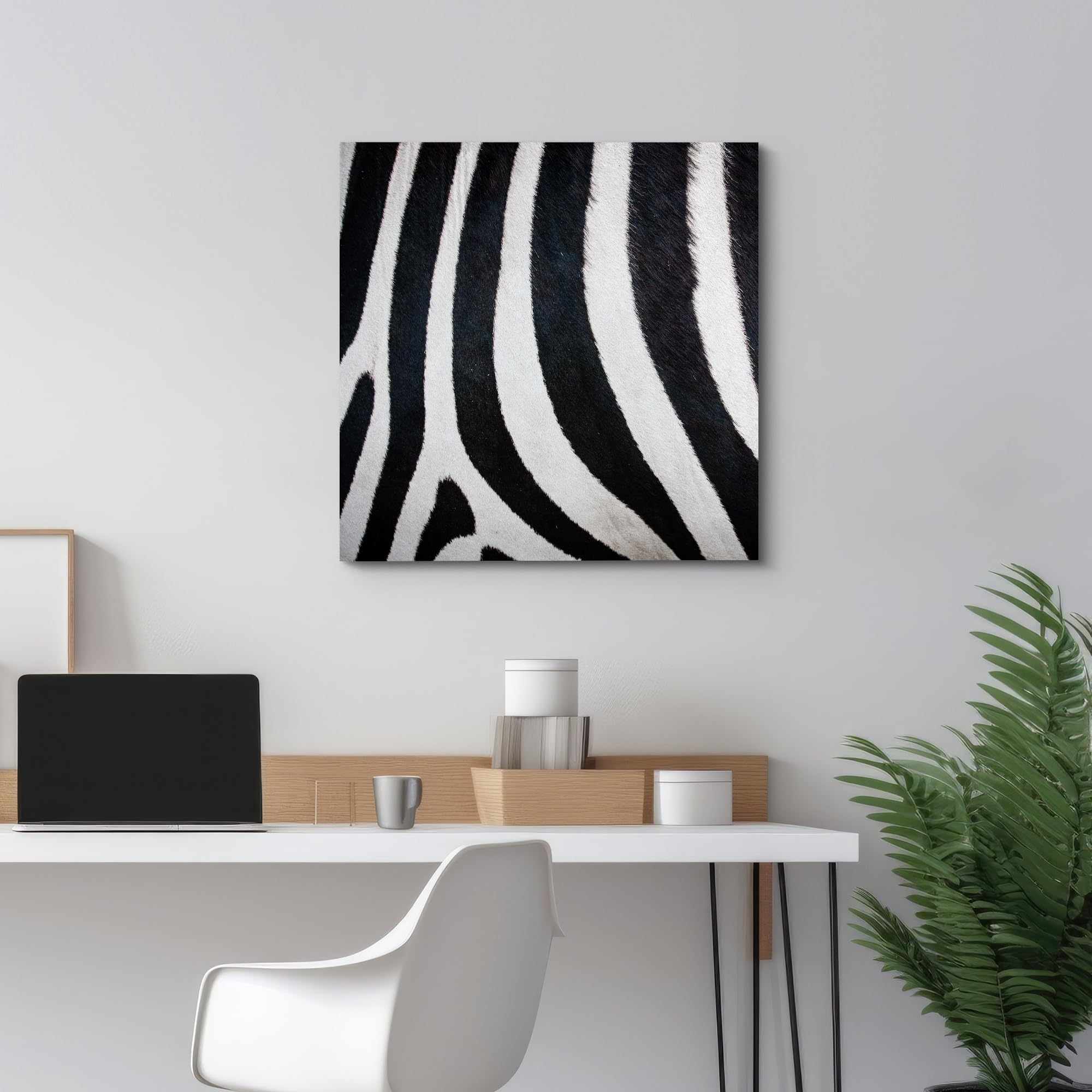 Wall26 - Canvas Prints Wall Art - Canvas Prints Wall Art - Zebra Fur/Skin Texture - 16''X16''