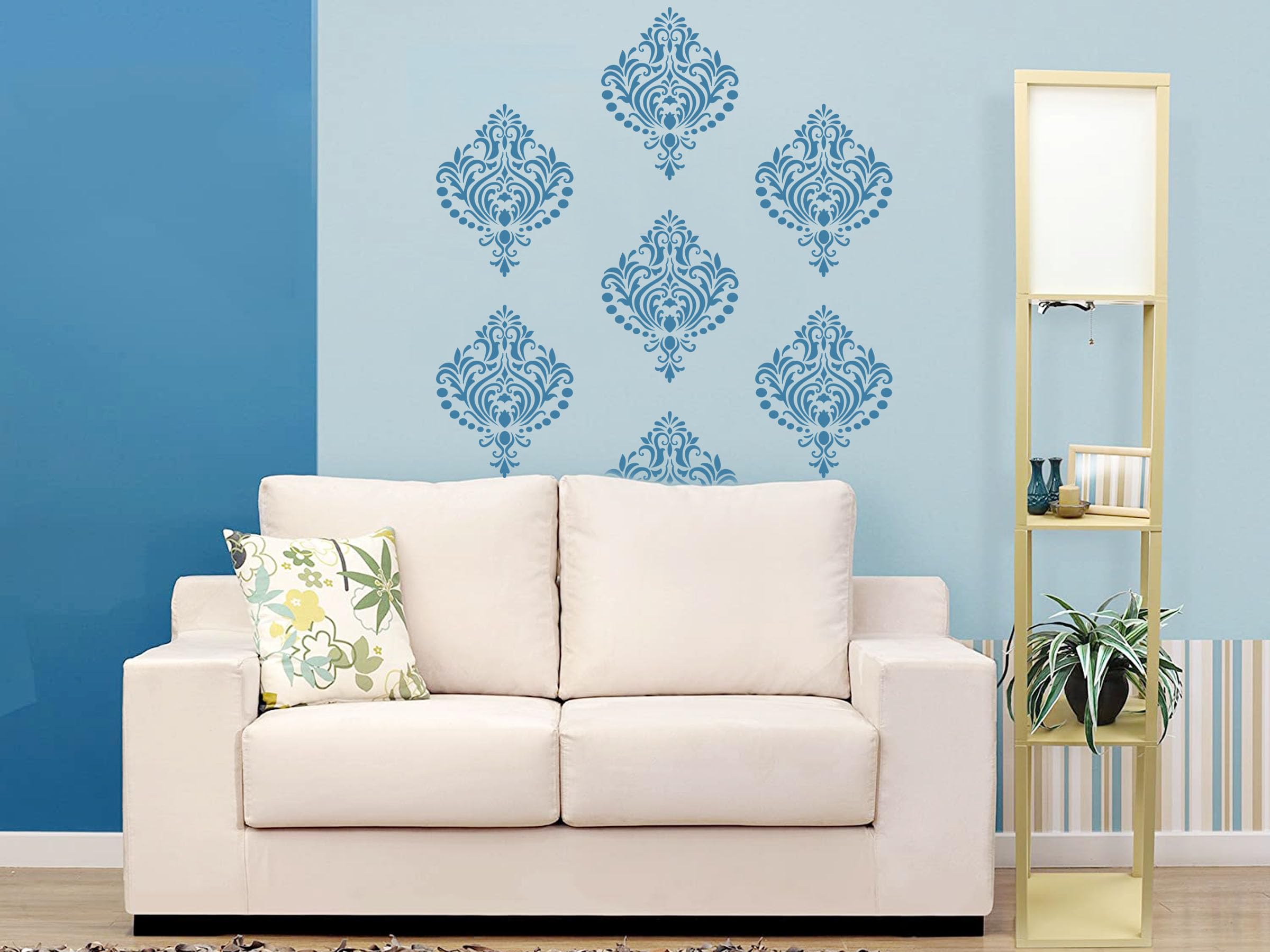 Arhat Stencils Glossy Pvc AsrE788 Beautiful Floral Motiff Wall DCor Stencils (Size:14 W X 18 L Inches)__For Craft, Fabric, W