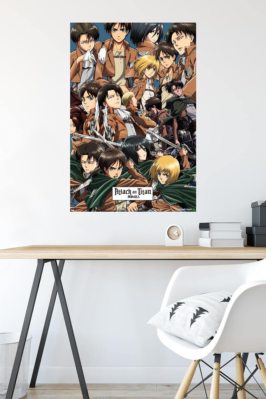 Trends International Attack On Titan - Collage Wall Poster, 22.375'' X 34'', Poster & Clip Bundle