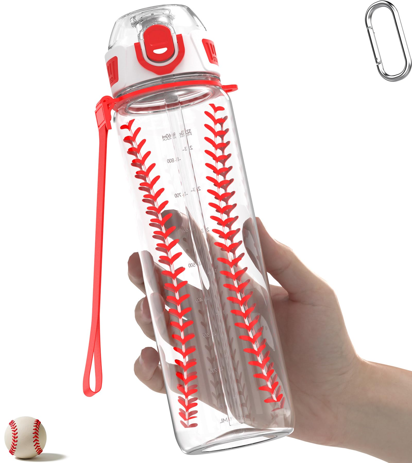 MYFOREST 32oz/1L Sport Water Bottle, Light Tritan, Quick-Open Chug Lid/Straw 2-in-1, Leak-Proof, Dishwasher-Safe, BPA-Free, Drop