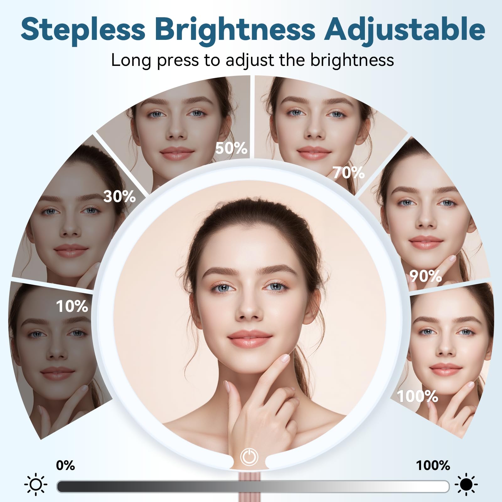 Sksfly Vanity Mirror With Lights With 4K Ultra-Clear Clarity, Long-Press Touch Brightness Control, 3-Speed Brightness, And Multi