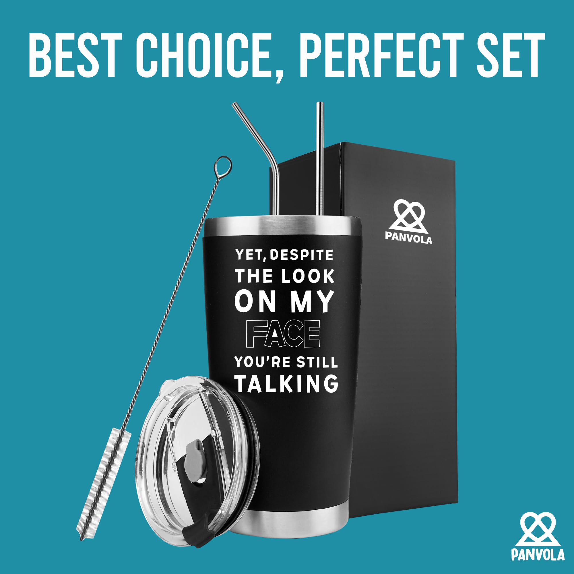Yet Despite The Look On My Face You'Re Still Talking Vacuum Insulated Stainless Steel Tumbler Sarcastic Gifts From Coworker Frie