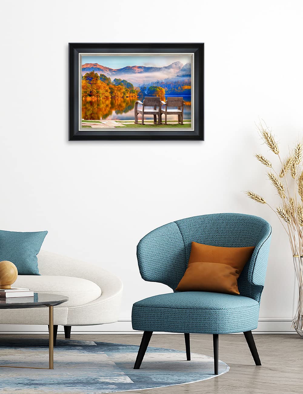 Ipic - Grow Old Together, Personalized Framed Wall Art With Names And Date On, Giclee Prints With Solid Wood Frame, Customized G
