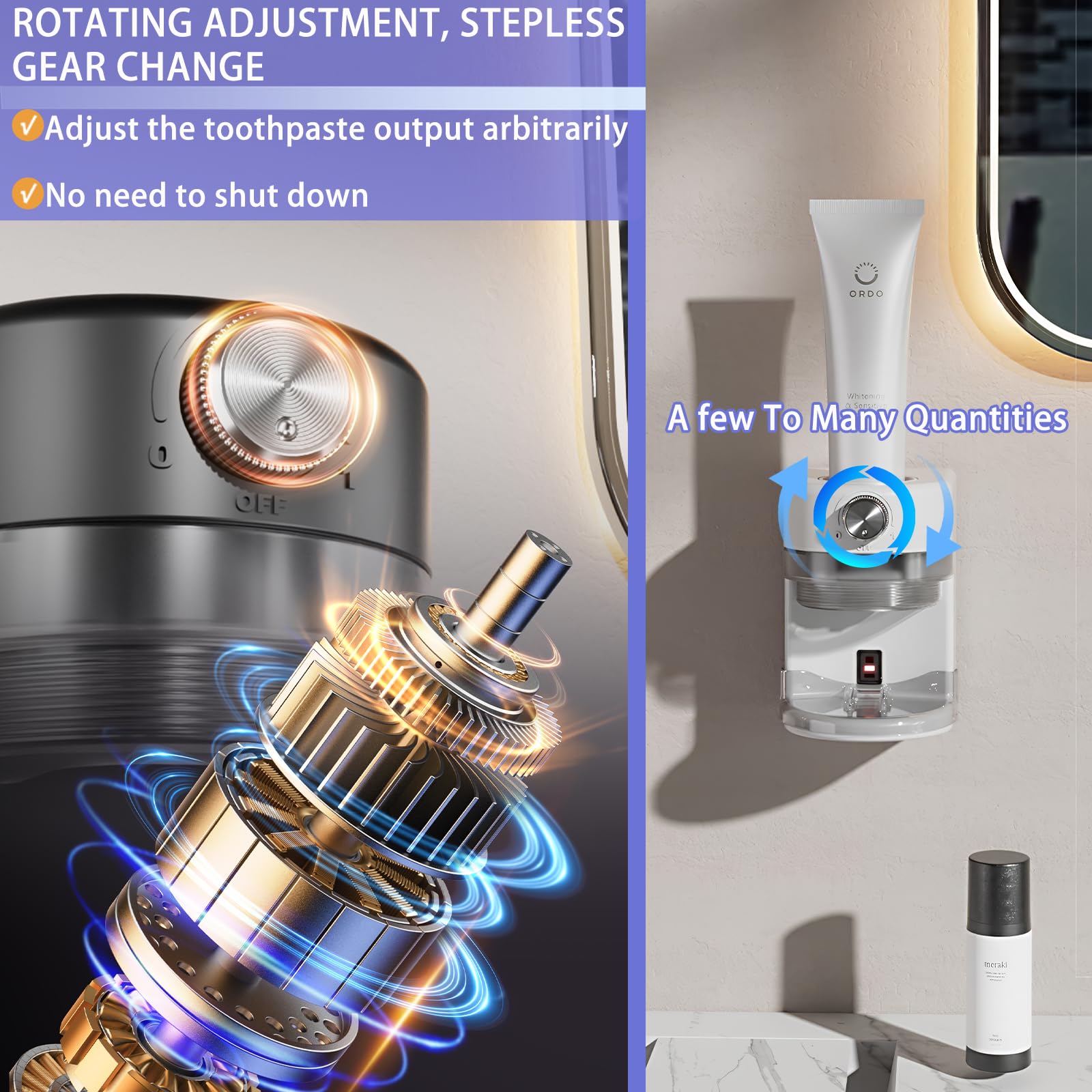 Automatic Toothpaste Dispenser,Wall Mounted Electric Toothpaste Dispenser For Kids And Adults,Toothpaste Squeezer With Adjustabl