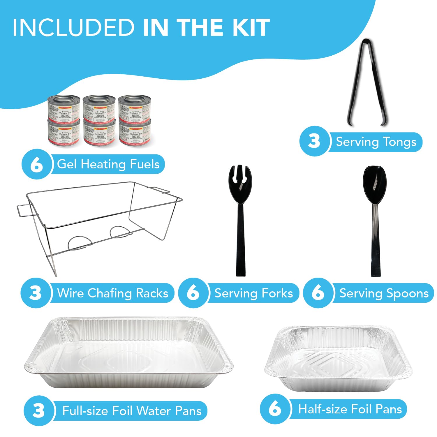 Party Essentials - UPK-33* - UPK-33 33 Piece Party Serving Kit, Includes Chafing Kits and Serving Utensils
