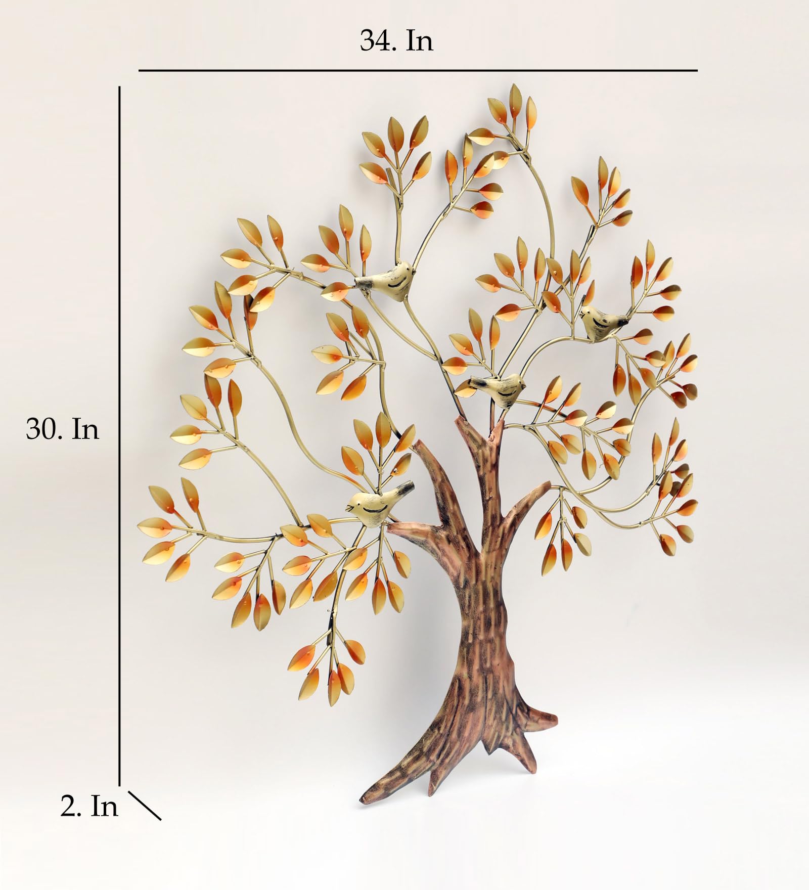 Vedas Multicolour Metal Dani Bird Tree Wall Decorative Hanging Wall Art Mounted Sculpture For Living Room Bedroom Dining Room Ha
