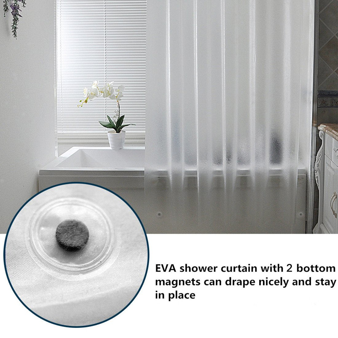 AooHome Shower Stall Curtain Liner for Small Size 36x72 Inch  8G Eva Half Shower Curtain Frosted Pattern Narrow Standing Single Water Repellent Shower Liner  Semi Transparent