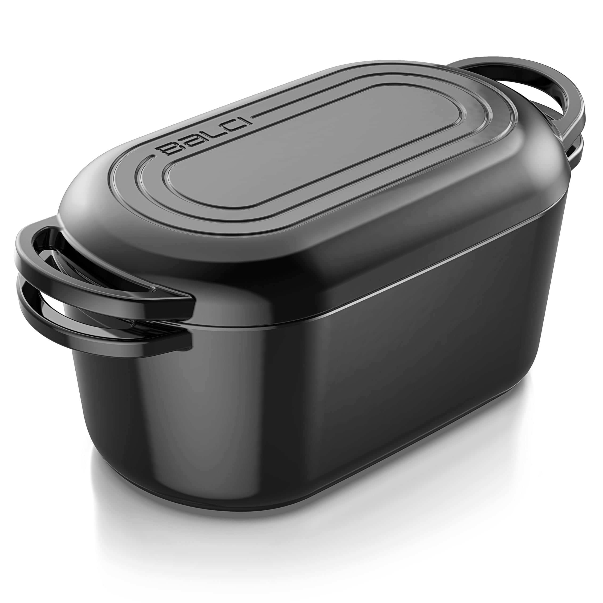 Enameled Dutch Oven - Cast Iron Pot With Lid - Bread Pan For Sourdough Bread Baking, Slow Cooker, Dual Handles, Great For Roasti