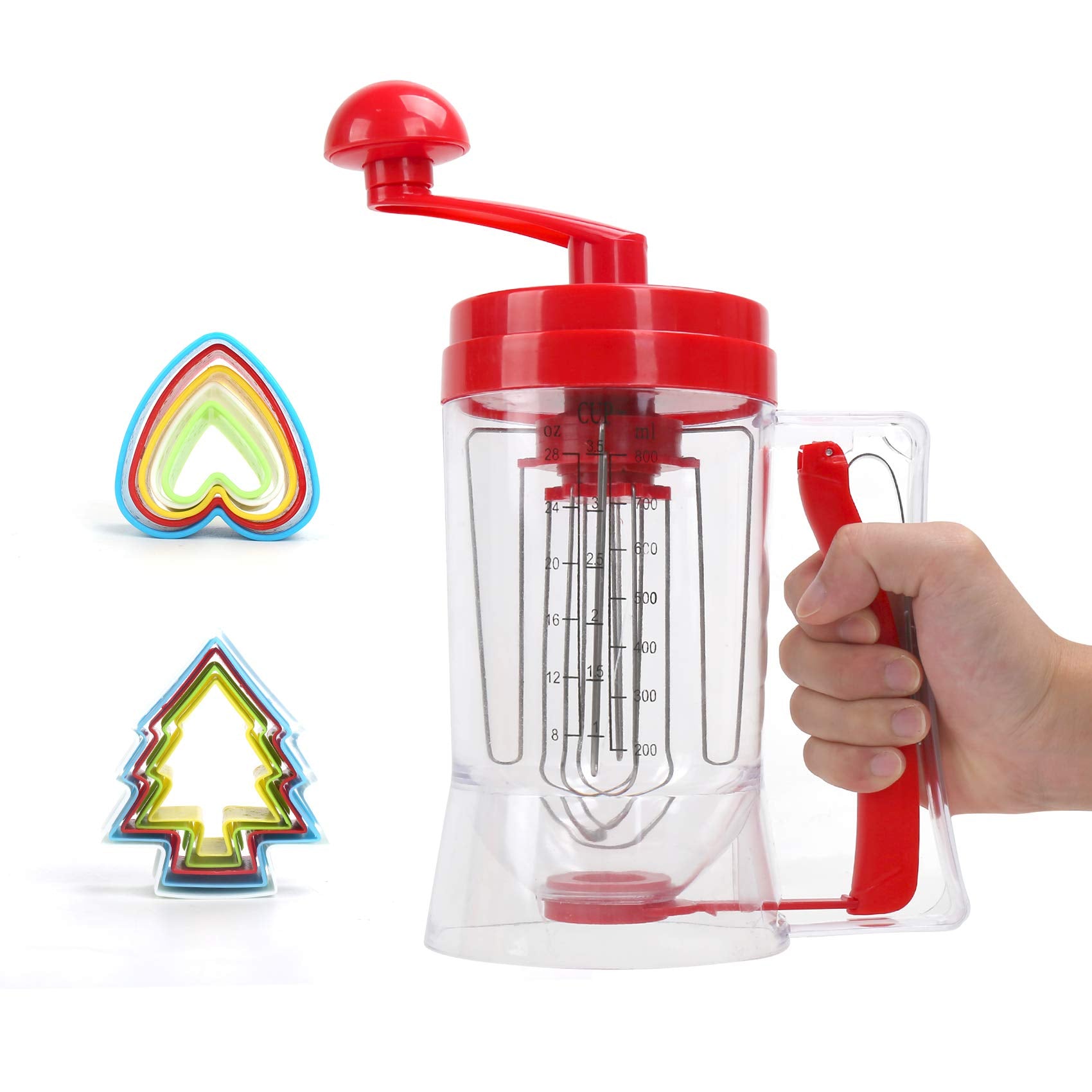 Iebiyo Batter Dispenser,3 In 1 Automatic Pancake&Cupcake Batter Dispenser With Cake Mould,Bpa-Free Food-Grade Dispenser For Panc