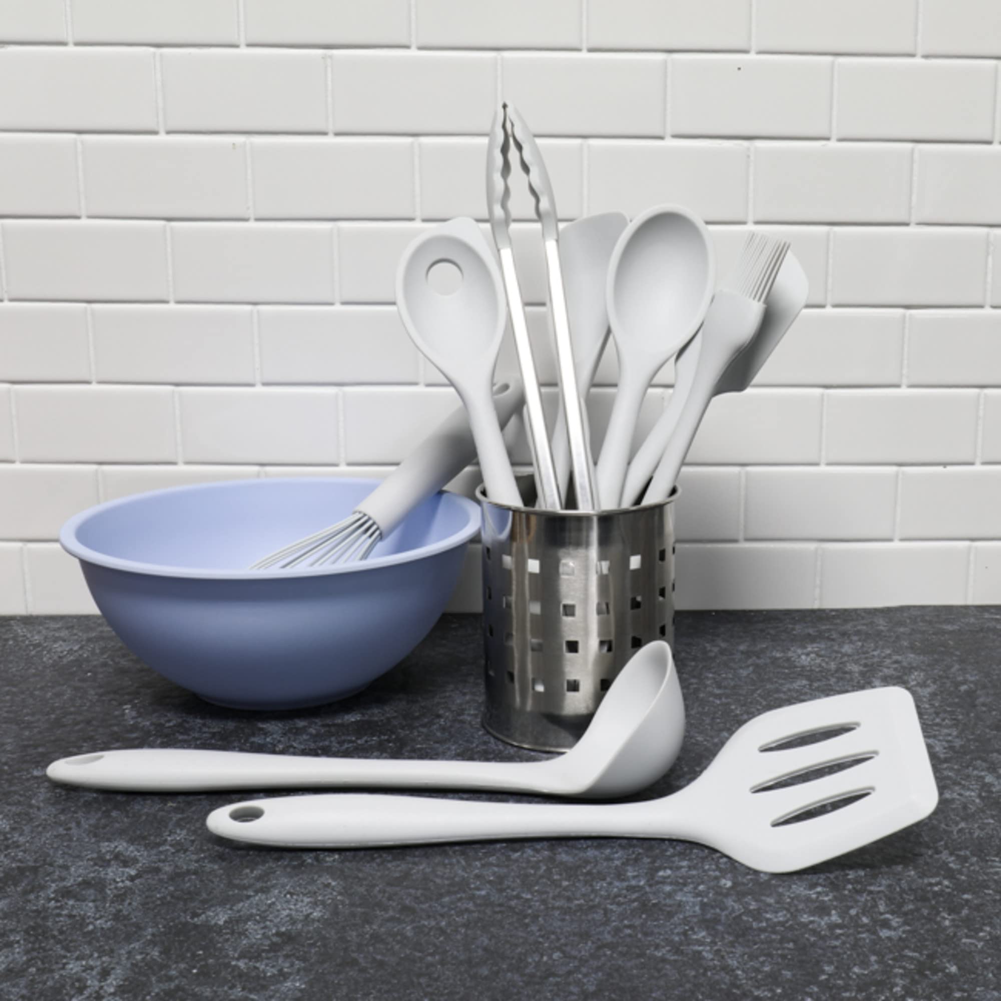 Chef Craft Premium Silicone Basting Spoon, 11 Inch, Gray