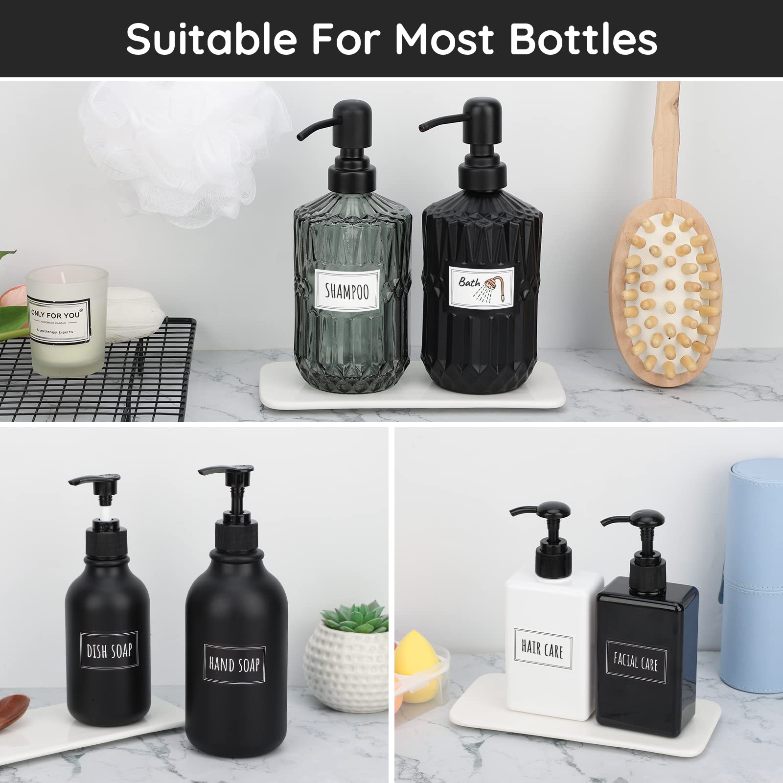 Segbeauty Bathroom Labels For Organizing, 36Pcs Waterproof Laundry Labels Soap Dispenser Stickers, Self-Adhesive Removable Beaut