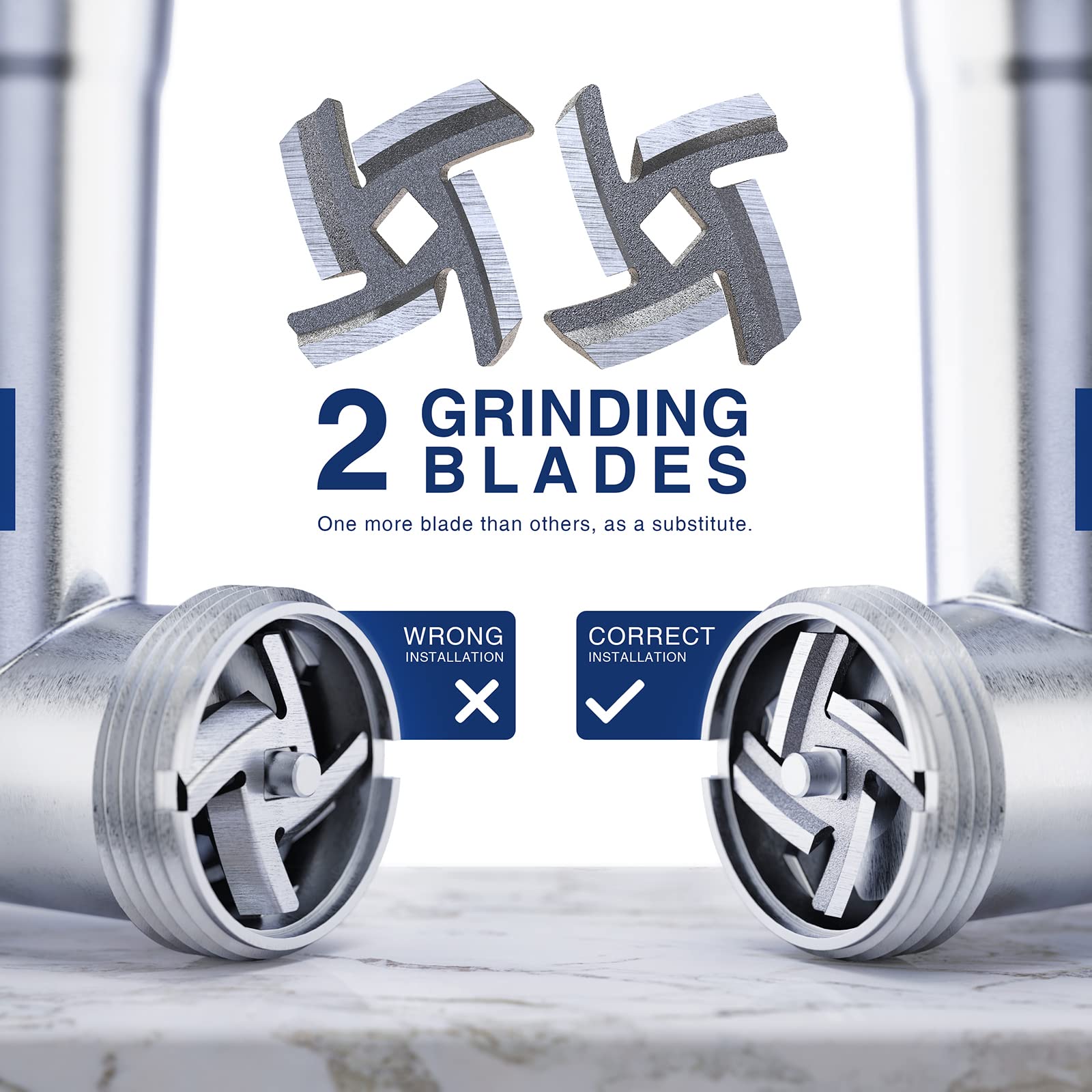 Cheffano Meat Grinder, 2600W Max Stainless Steel Meat Grinder Electric, Etl Approved Heavy Duty Meat Mincer Machine With 2 Blade