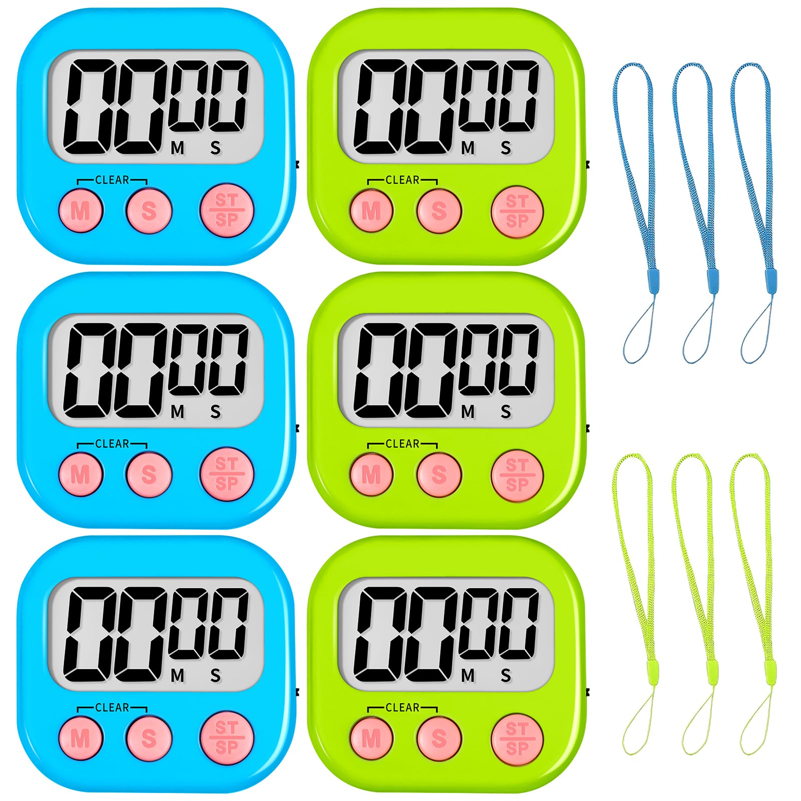 ZILLEEN Classroom Timer for Kids Teachers 6 Pack Digital Timers
