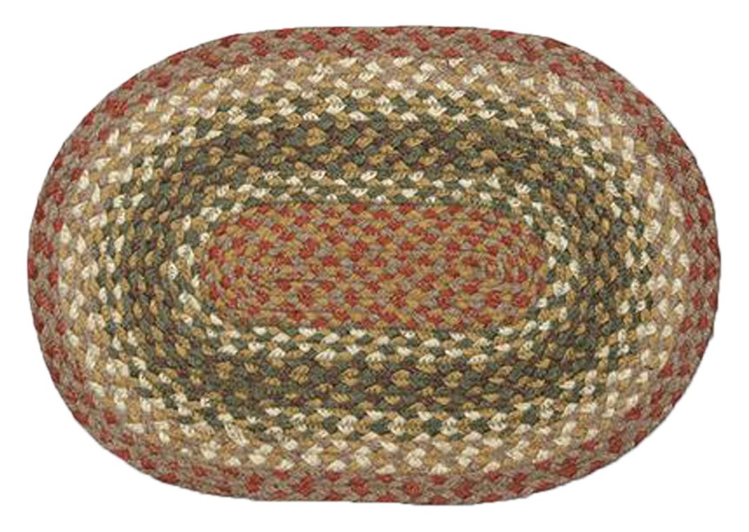 Earth Rugs 00-024 Swatch, 10 x 15, Olive/Burgundy/Gray
