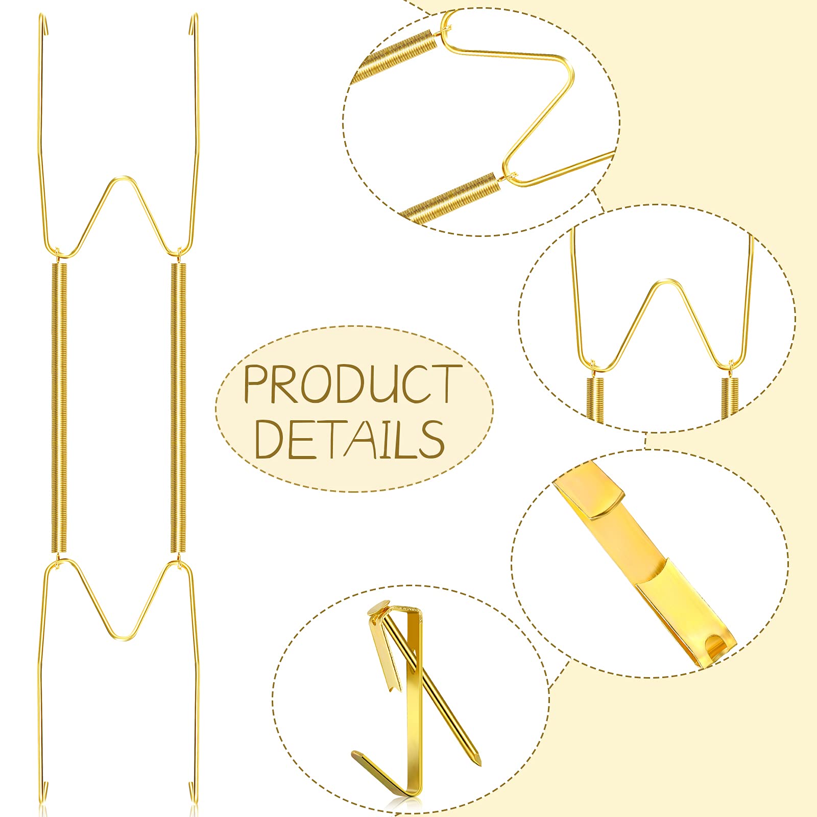 20 Pieces Invisible Wall Plate Hangers 4/5/6/8/10 Inches Wall Plate Hangers Stainless Steel Decorative Wire Plate Hangers With 2