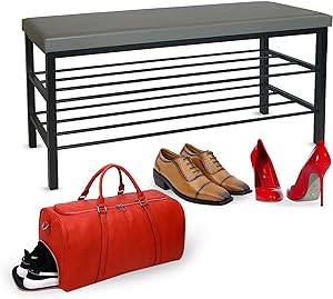 Entryway Shoe Storage Bench with Cushioned Seat