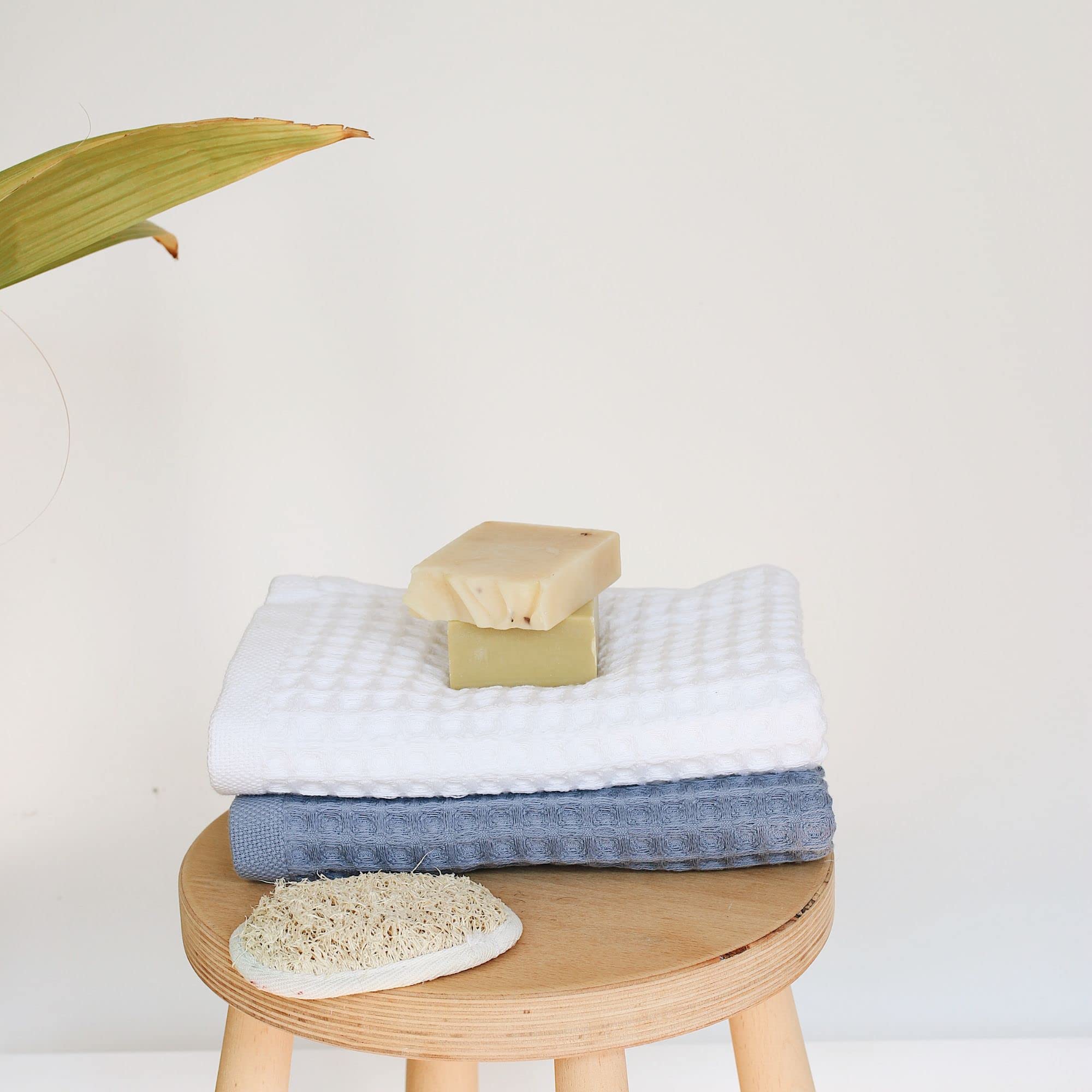 Sea Me At Home Waffle Hand Towel, 100% Cotton (Hand Towel, White)