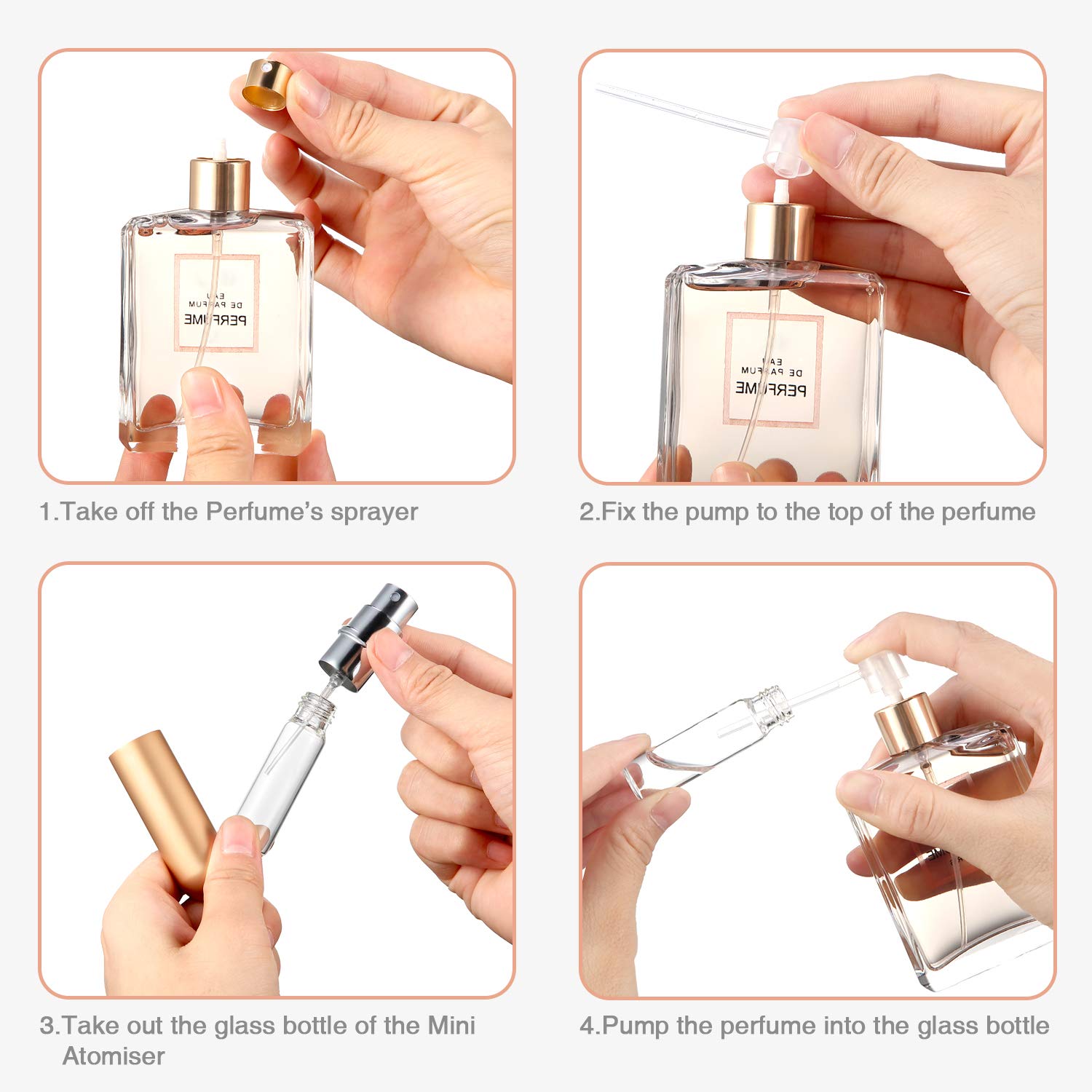 Boao 40 Pcs Refillable Perfume Atomizer Perfume Bottle Travel Bulk Portable Mini 5 Ml Spray Bottle Compatible With Dispenser Pum