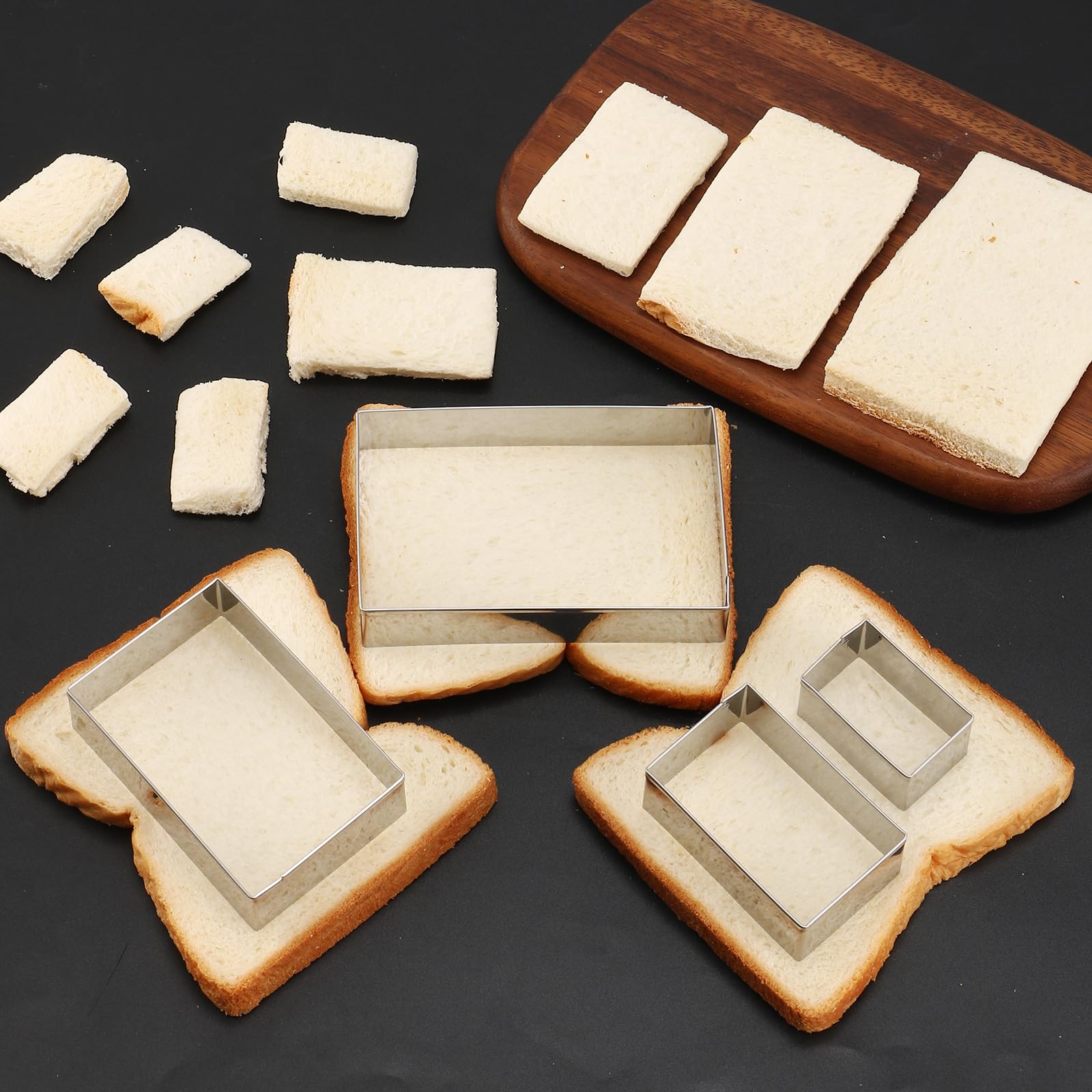 Rectangle Cookie Cutter Anckne Stainless Steel Rectangle Biscuit Molds Square Pastry Molds Fondant Cake Cookie Cutter Set 1 Inch