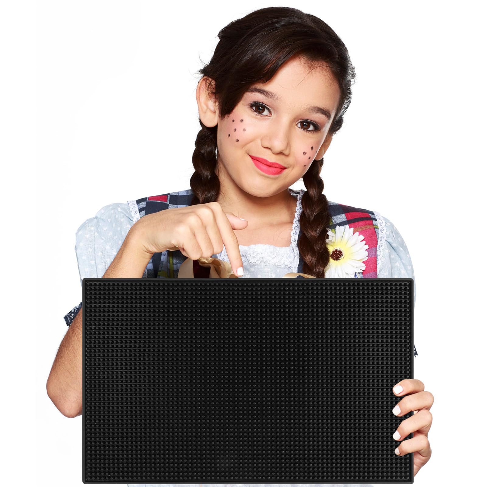 2 Pack Heavy-Duty Bar Mat Pad Pvc Rubber Dish Drying Spill Matting For Ktv Bar Glass Home (Xl:24''X 12'')