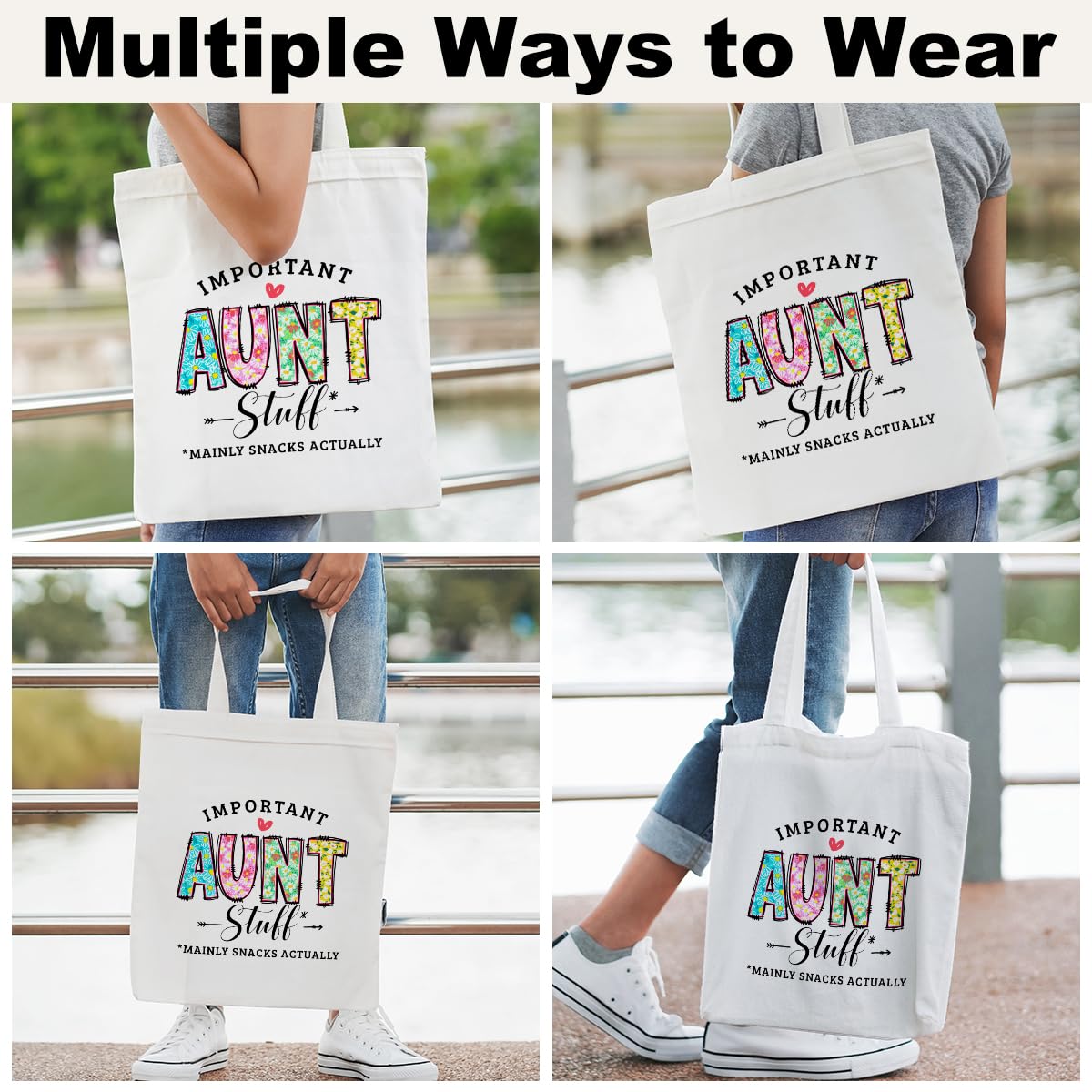 Aunt Gifts Auntie Gift Ideas Aunt Tote Bag From Niece Beach Bag Book Shopping Reusable Grocery Bags For Women Female Friend Aunt