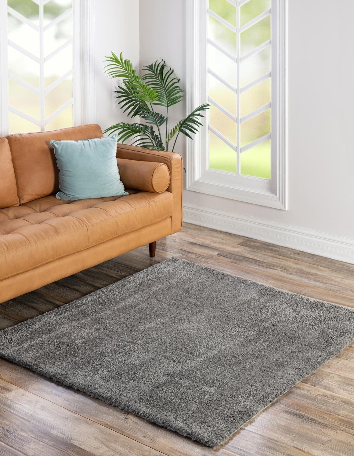 Unique Loom Solo Collection Area Rug - Calabasas (5 3 Square, Gray)