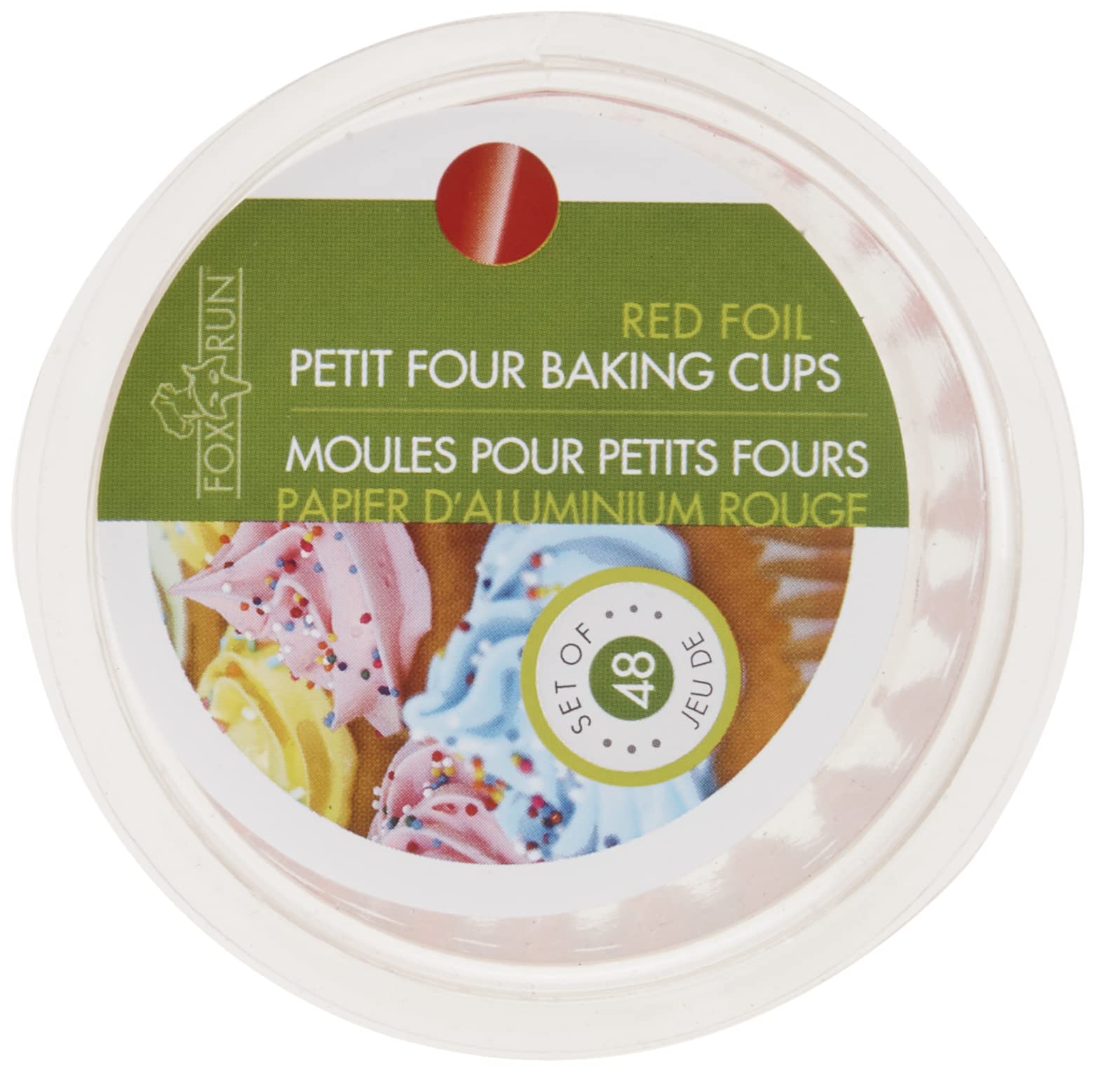 Fox Run Red Foil Disposable Bake Cups, Petit Four